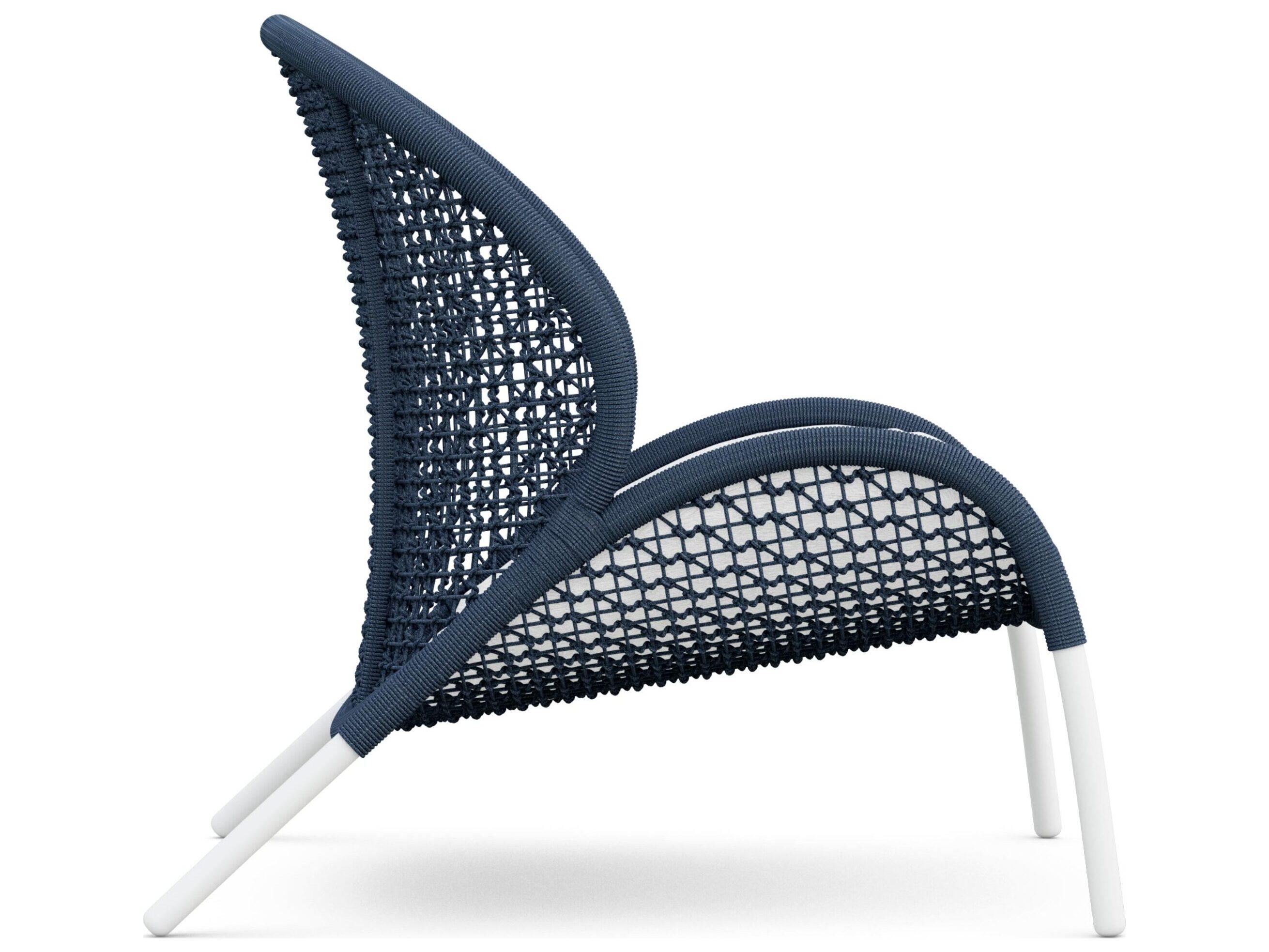 Azzurro Living Dune Royal All-Weather Rope Outdoor Patio Lounge Chair with Cloud Cushion