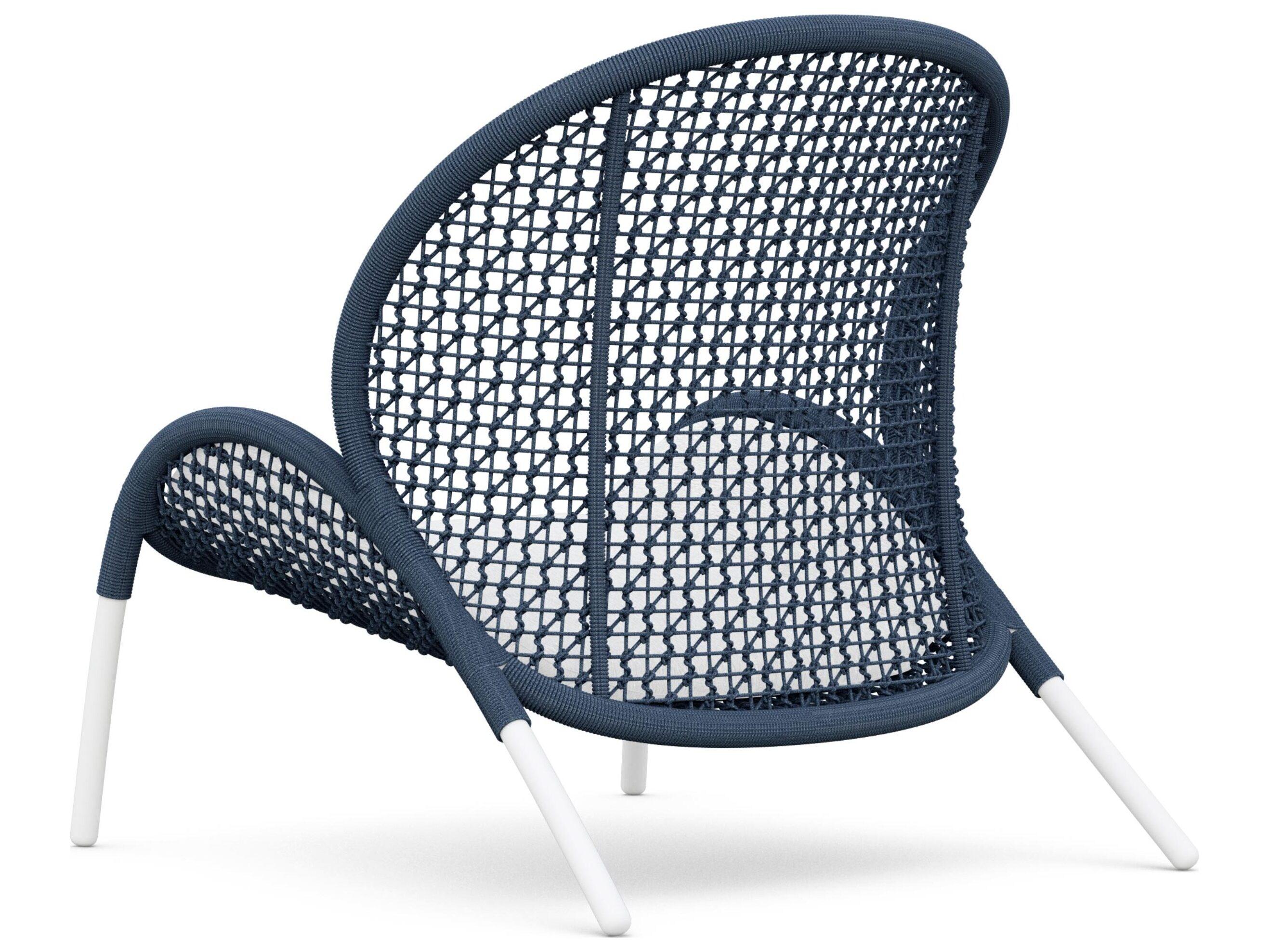 Azzurro Living Dune Royal All-Weather Rope Outdoor Patio Lounge Chair with Cloud Cushion