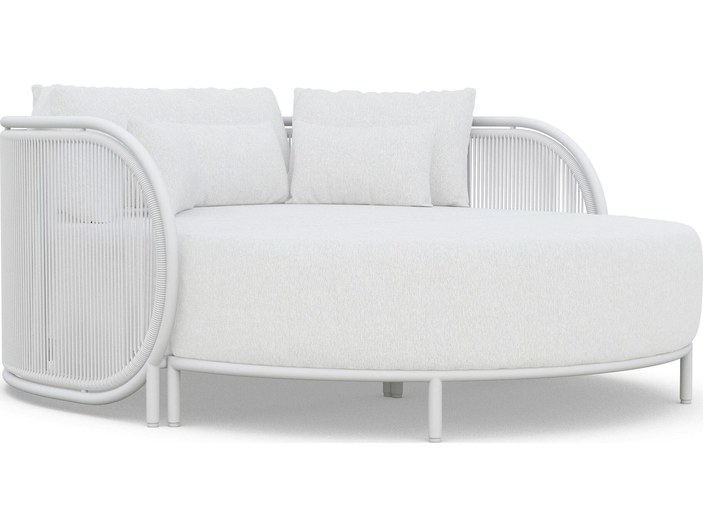 Azzurro Living Kamari White Mist All-Weather Rope Patio Daybed with Cloud Cushion