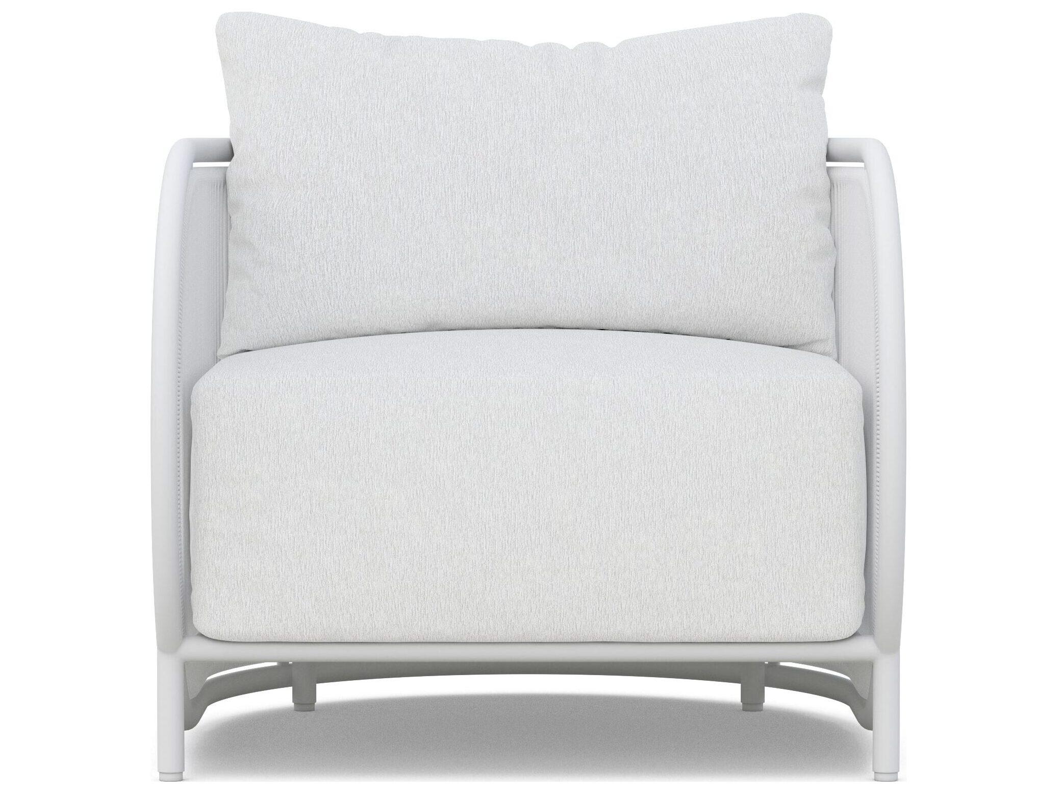 Azzurro Living Kamari White Mist All-Weather Rope Patio Lounge Chair with Cloud Cushion