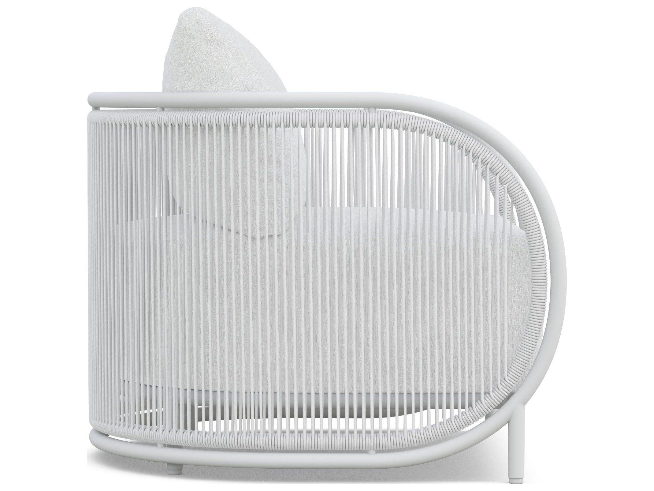 Azzurro Living Kamari White Mist All-Weather Rope Patio Lounge Chair with Cloud Cushion