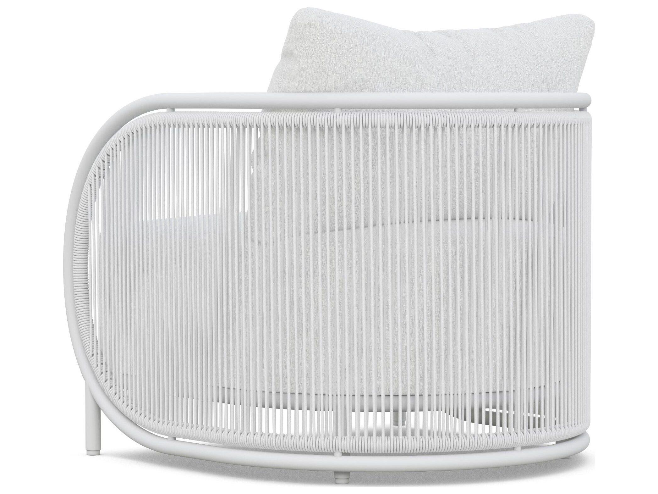 Azzurro Living Kamari White Mist All-Weather Rope Patio Lounge Chair with Cloud Cushion