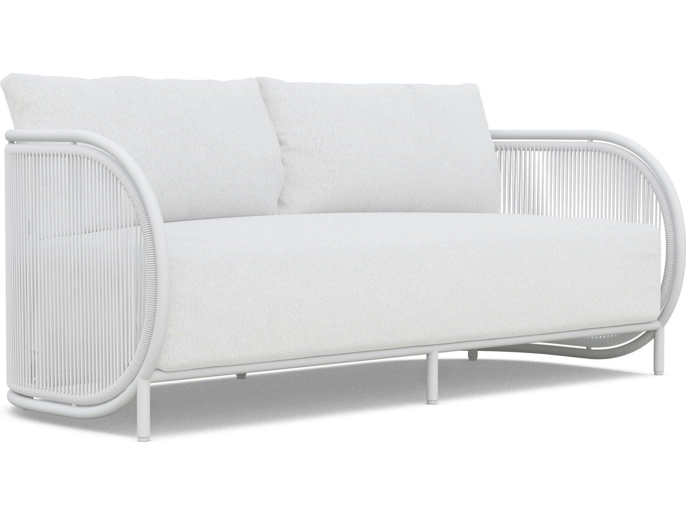 Azzurro Living Kamari White Mist All-Weather Rope Outdoor Sofa with Cloud Cushion