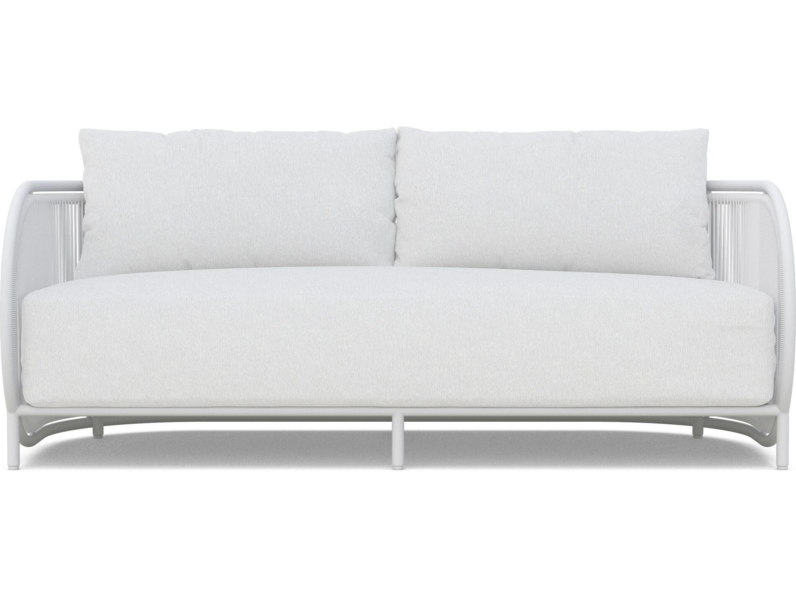 Azzurro Living Kamari White Mist All-Weather Rope Outdoor Sofa with Cloud Cushion