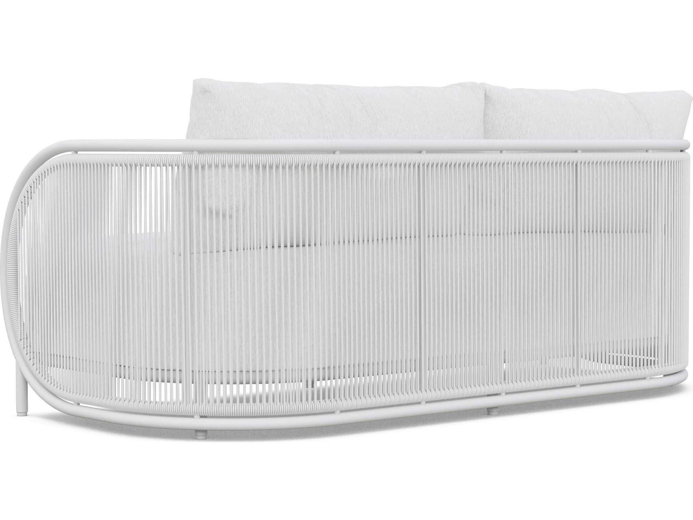 Azzurro Living Kamari White Mist All-Weather Rope Outdoor Sofa with Cloud Cushion