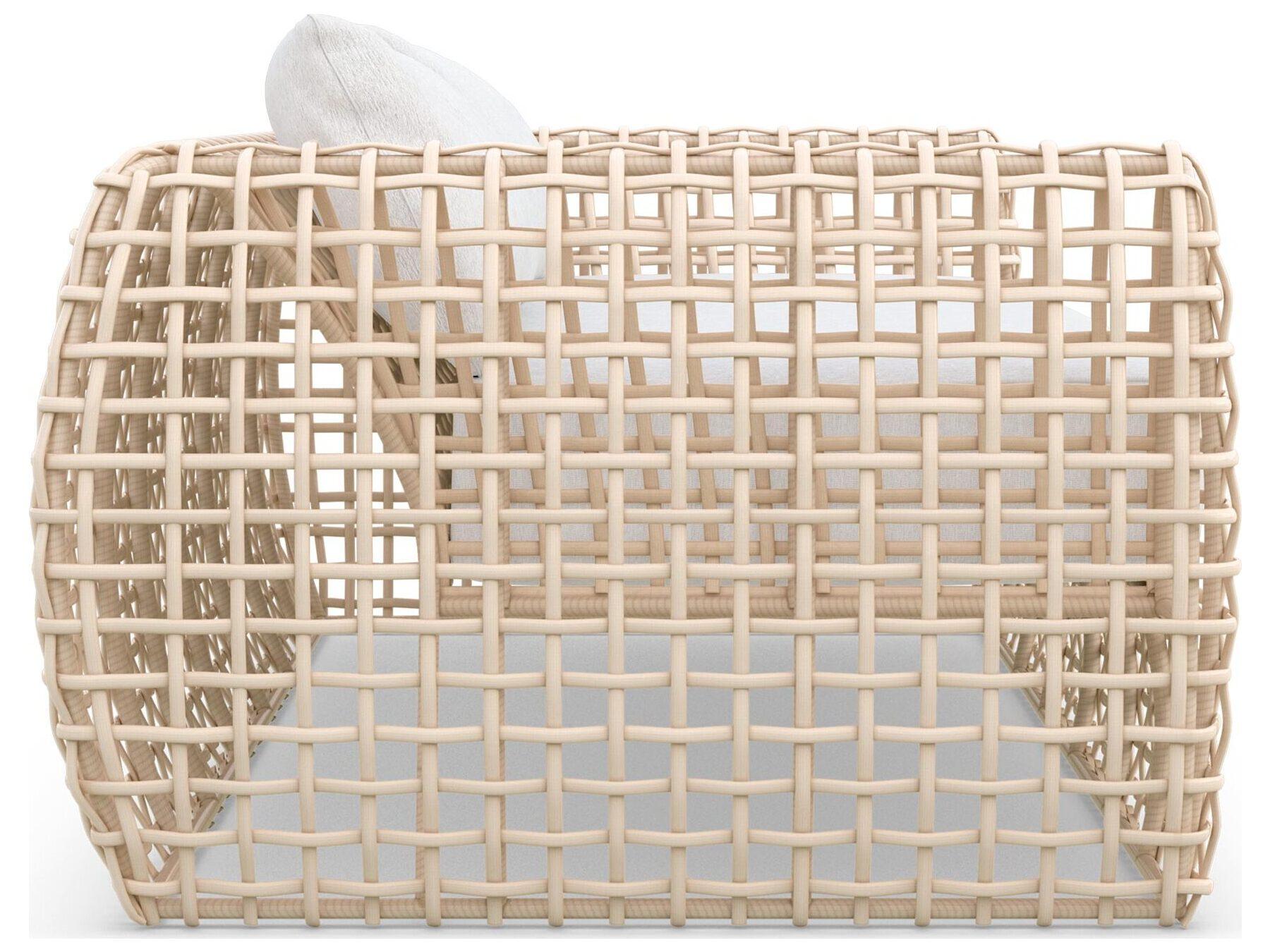 Azzurro Living Kiawah Almond All-Weather Wicker Outdoor Patio Sofa with Cloud Cushion