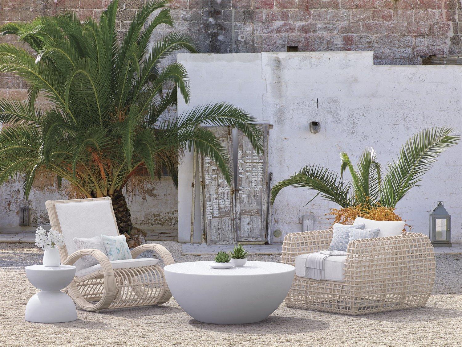 Azzurro Living Kiawah Almond All-Weather Wicker Outdoor Patio Lounge Set