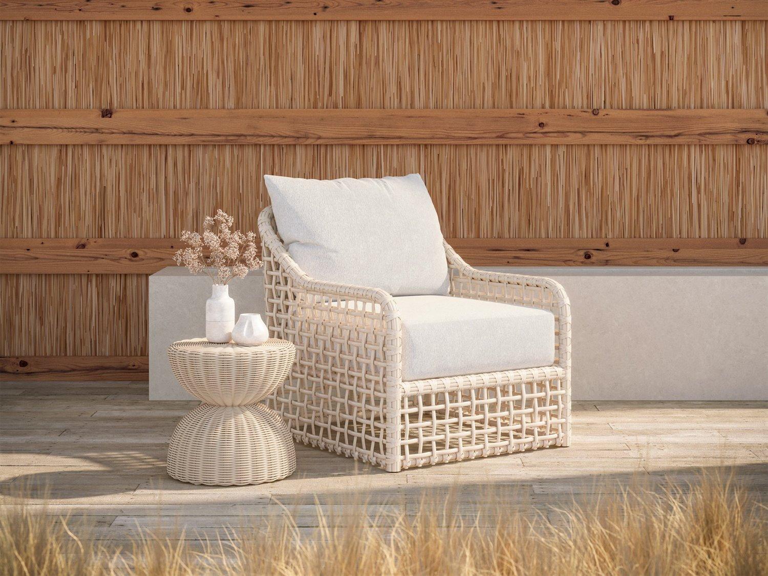 Azzurro Living Kiawah Almond All-Weather Wicker Patio Lounge Set
