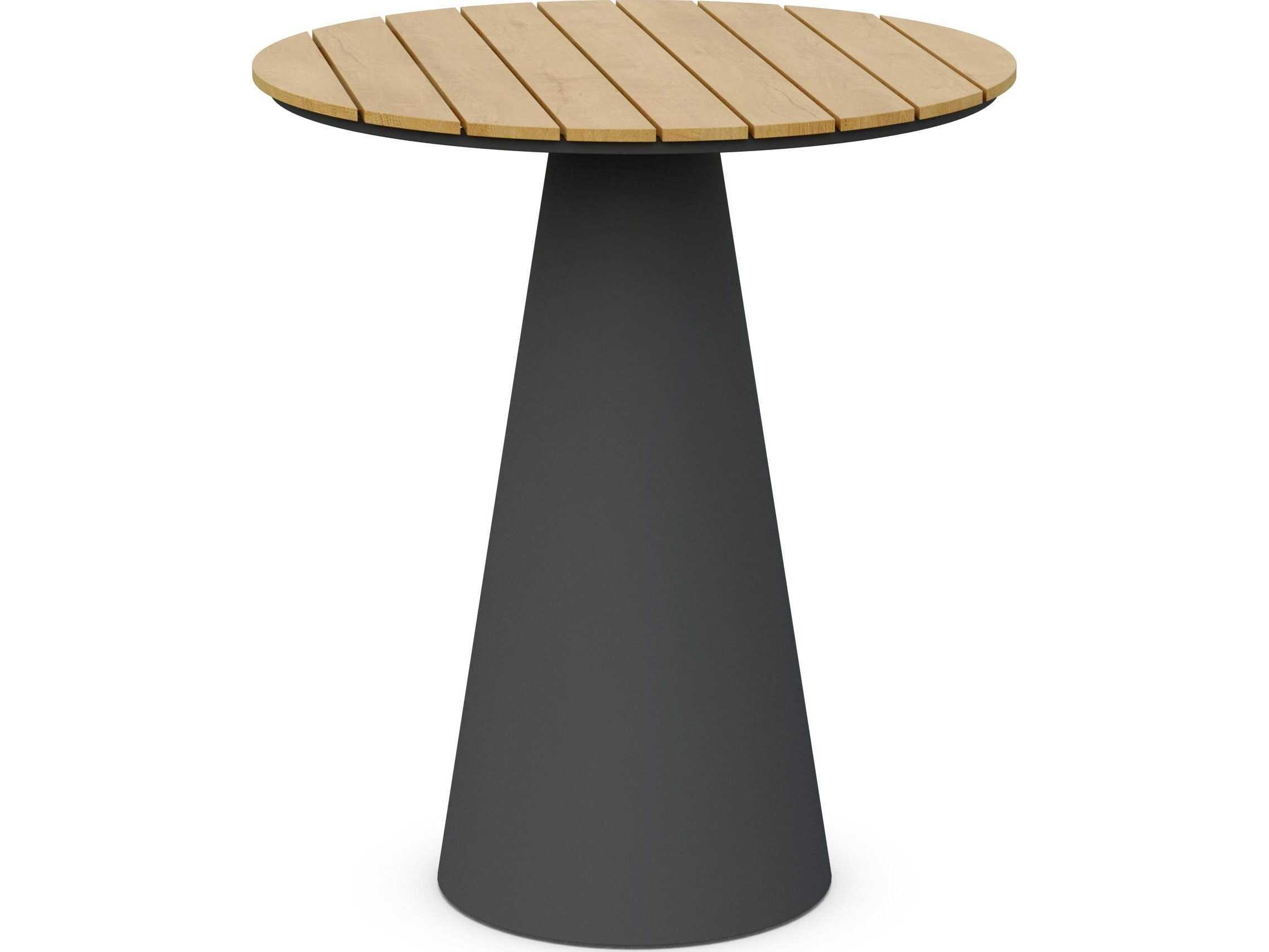 Azzurro Living Leon Matte Charcoal Aluminum Round Bar Table