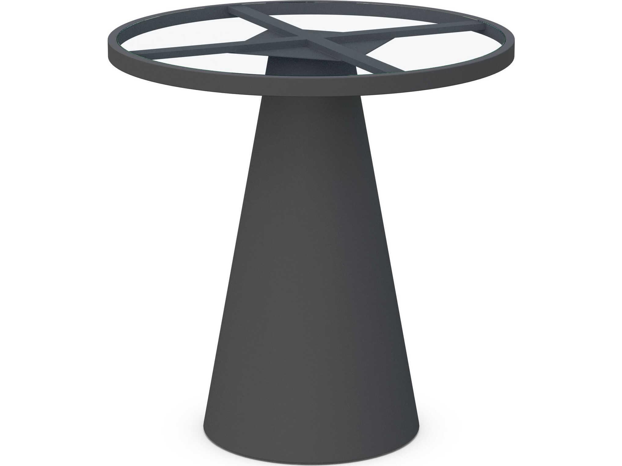 Azzurro Living Leon Matte Charcoal Aluminum Round Counter Table
