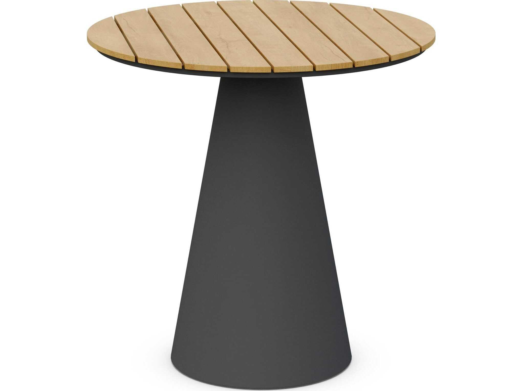 Azzurro Living Leon Matte Charcoal Aluminum Round Counter Table