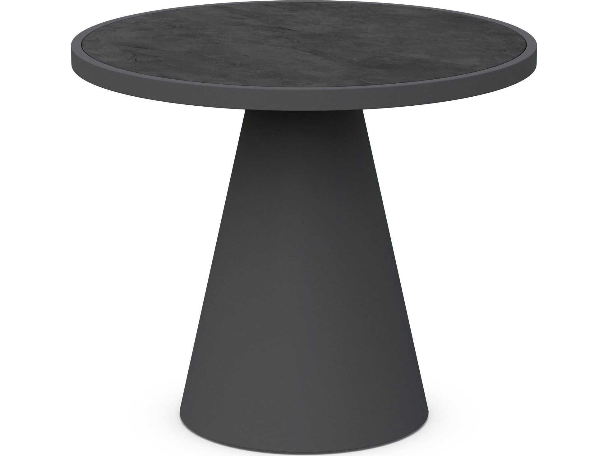 Azzurro Living Leon Matte Charcoal Aluminum Round Dining Table