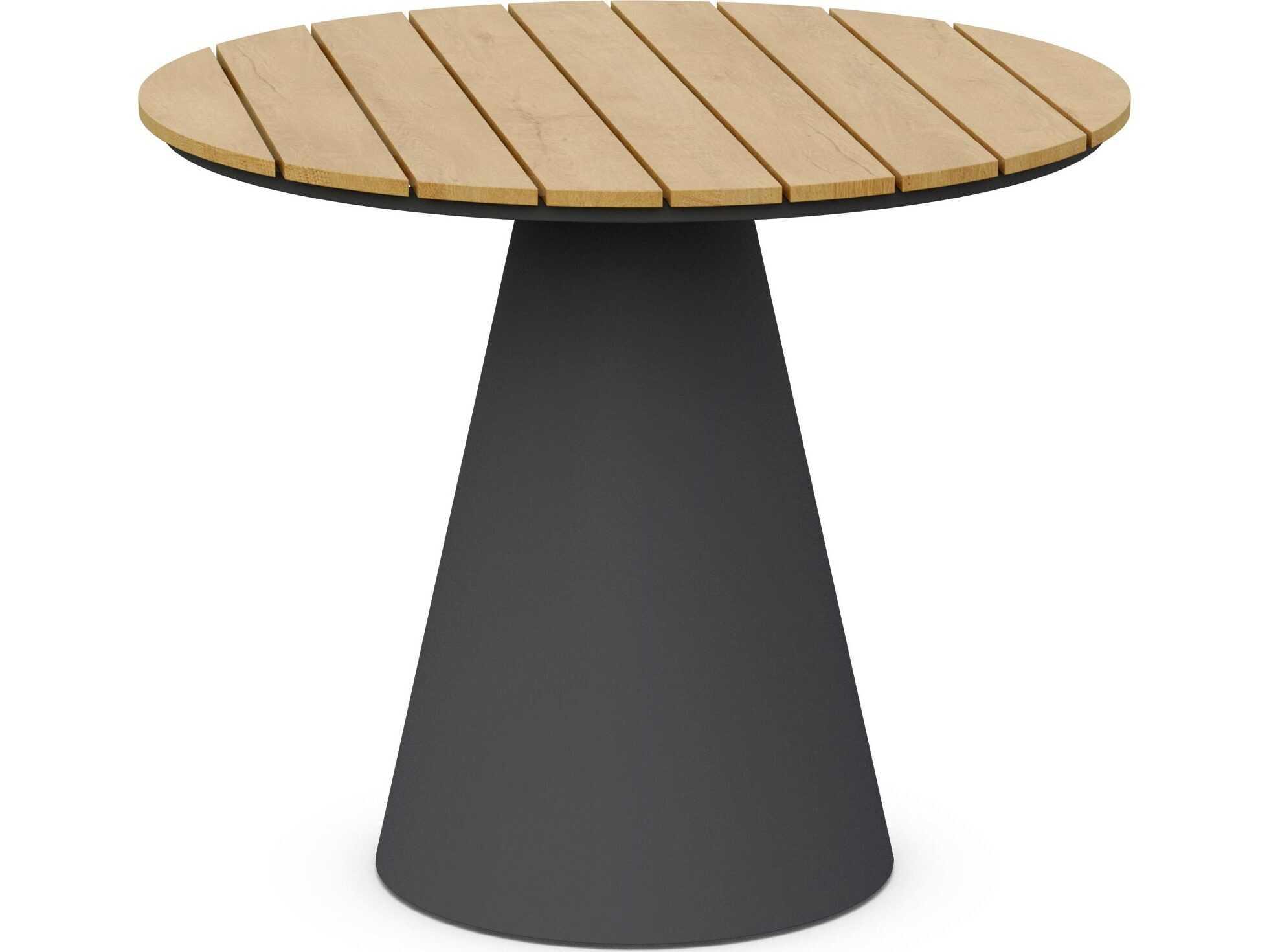 Azzurro Living Leon Matte Charcoal Aluminum Round Dining Table