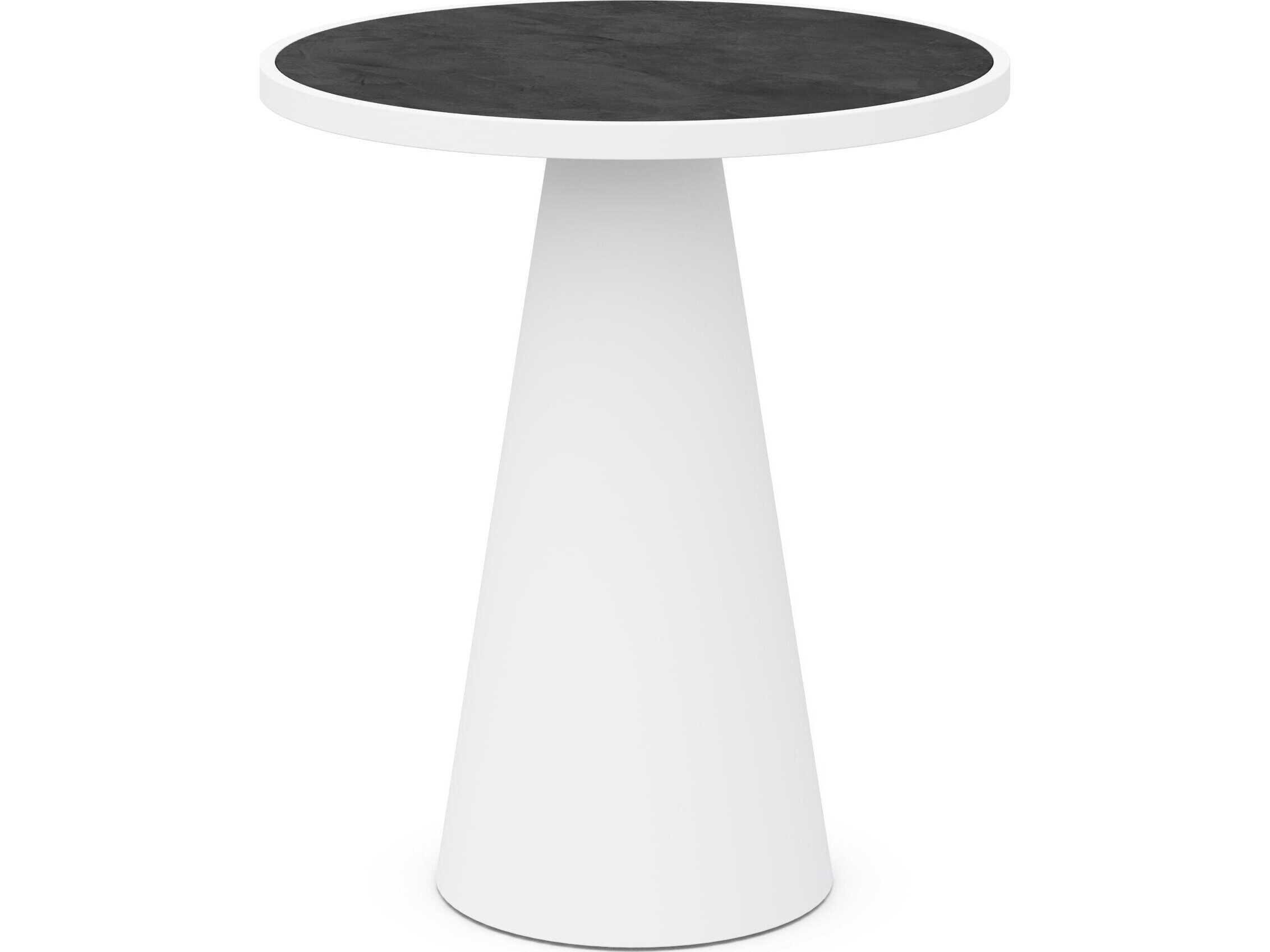 Azzurro Living Leon Matte White Aluminum Round Bar Table