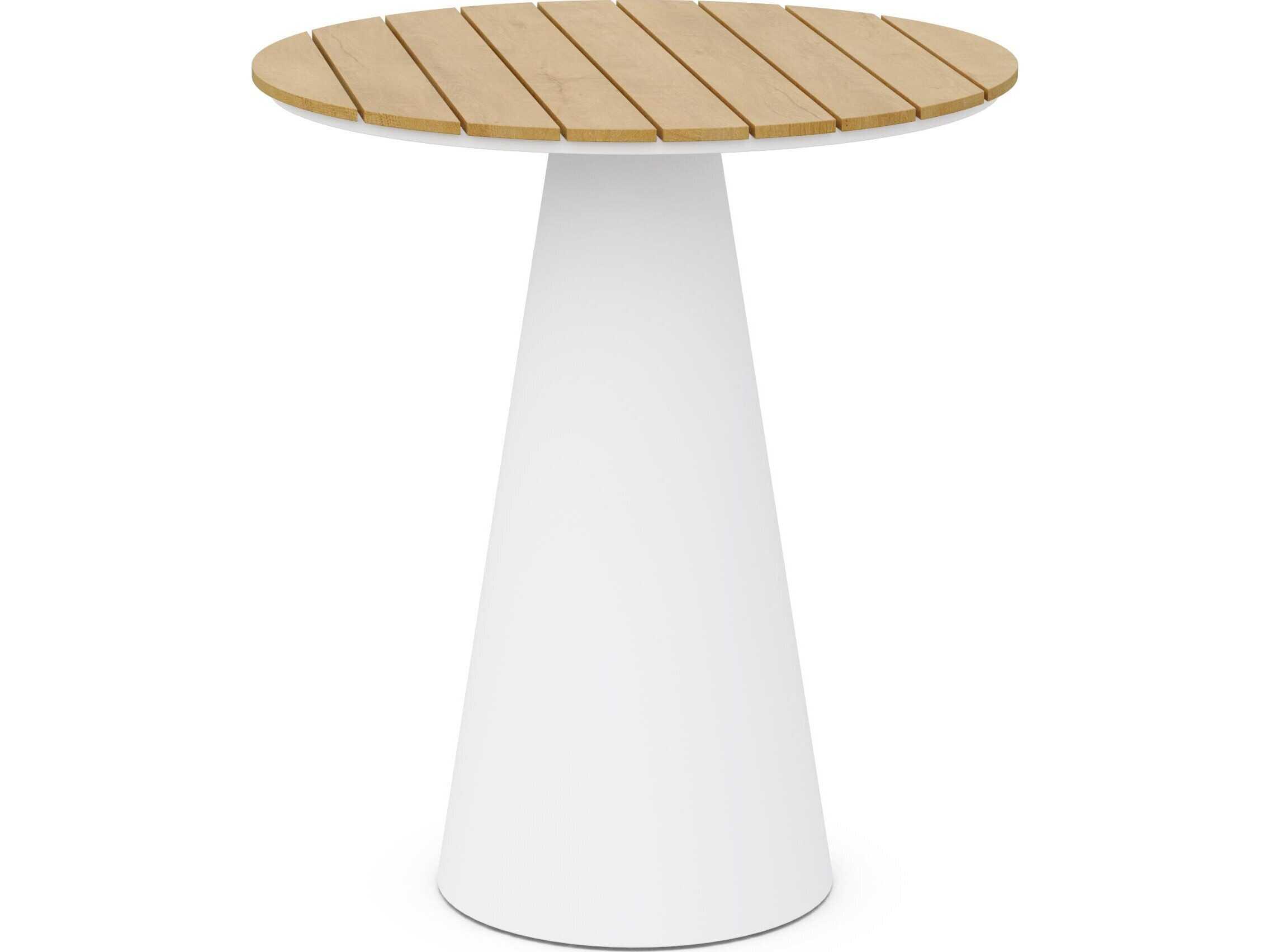 Azzurro Living Leon Matte White Aluminum Round Bar Table