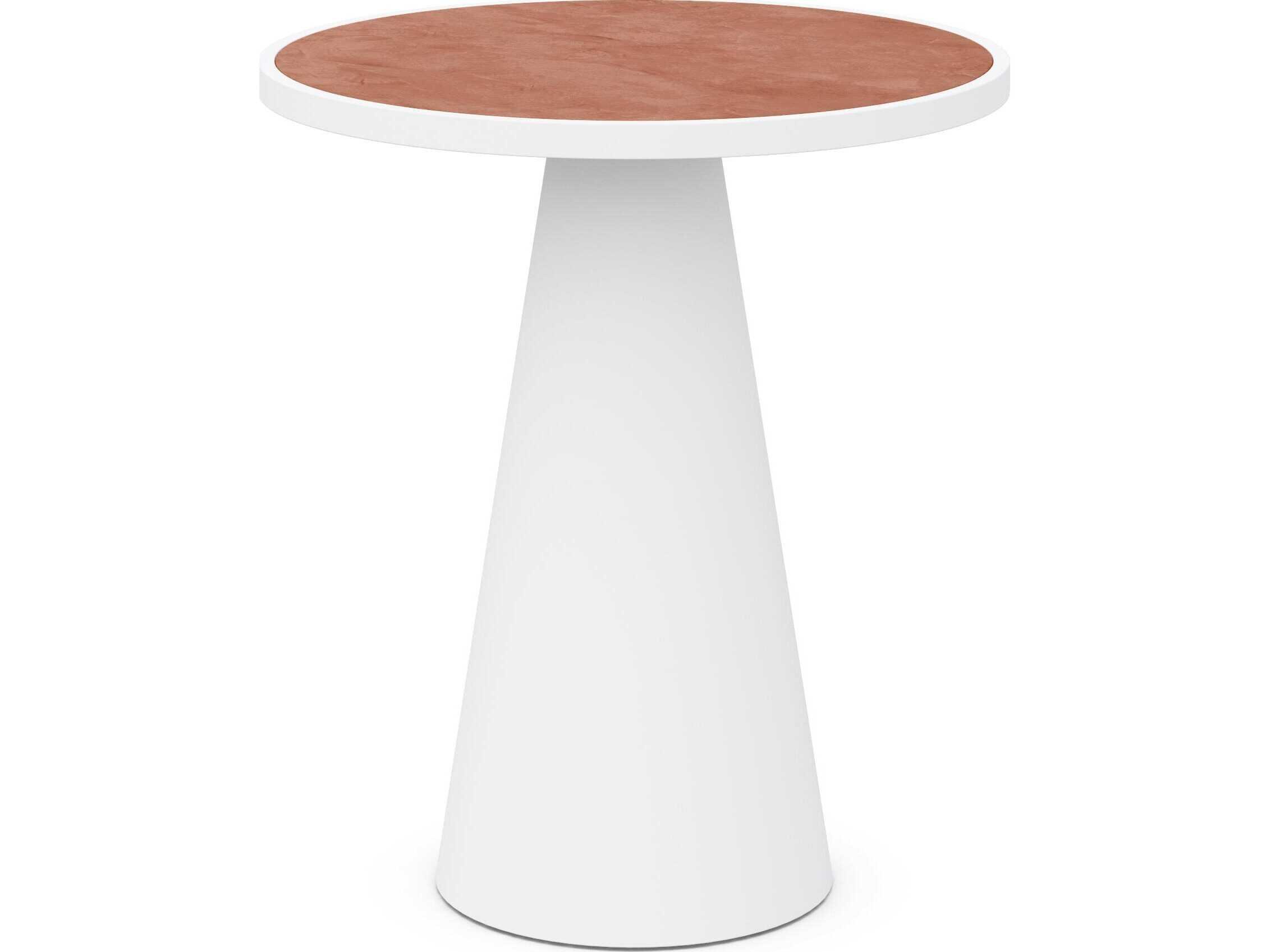 Azzurro Living Leon Matte White Aluminum Round Bar Table