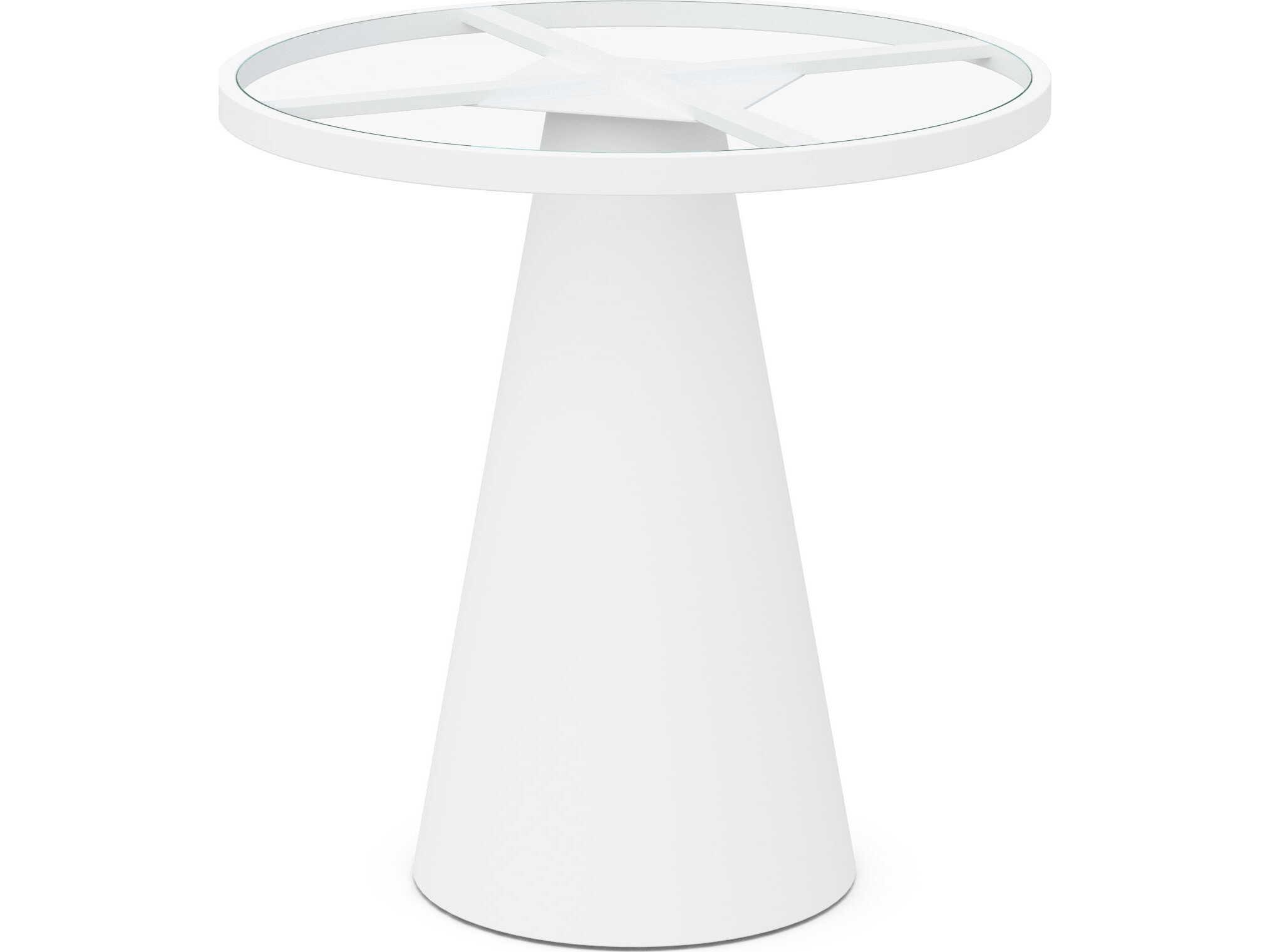 Azzurro Living Leon Matte White Aluminum Round Counter Table