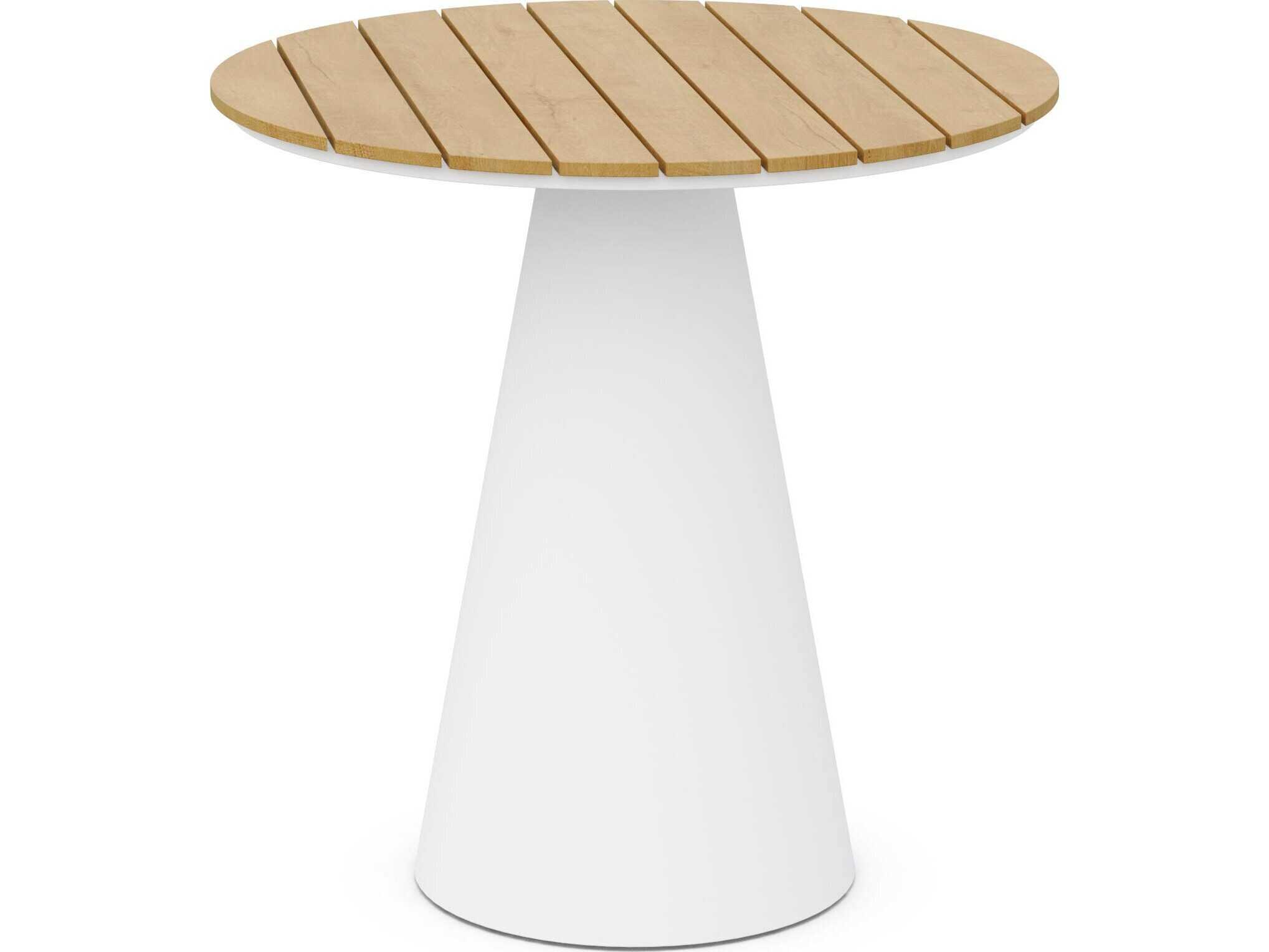 Azzurro Living Leon Matte White Aluminum Round Counter Table
