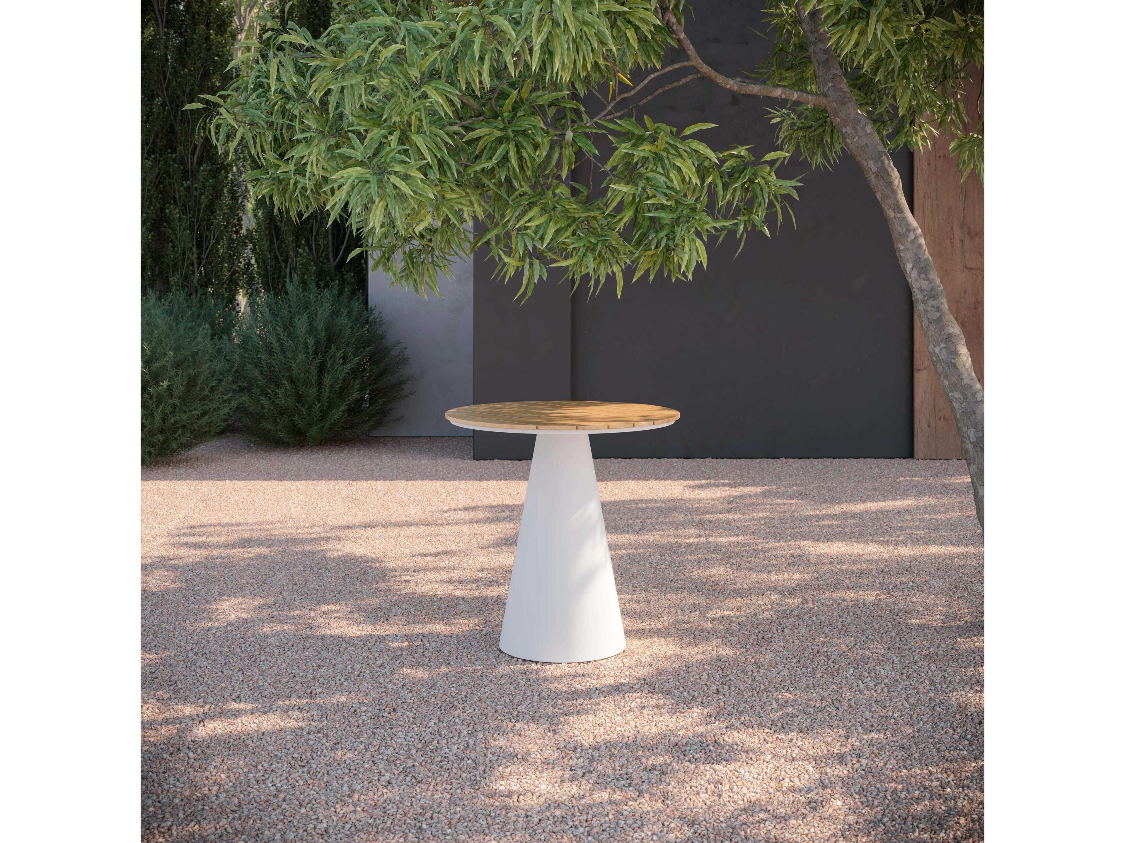 Azzurro Living Leon Matte White Aluminum Round Counter Table