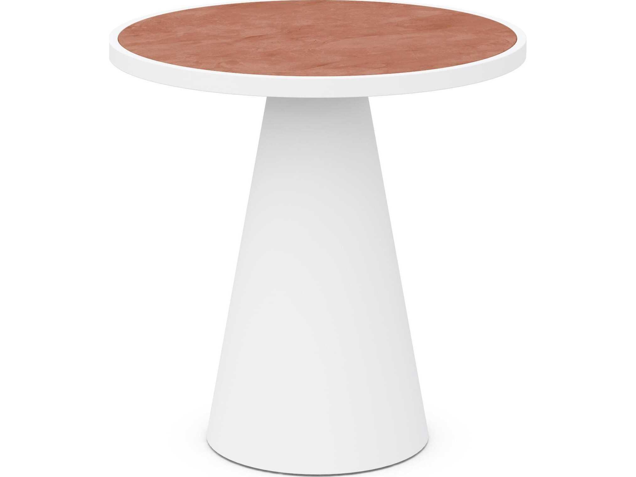 Azzurro Living Leon Matte White Aluminum Round Counter Table