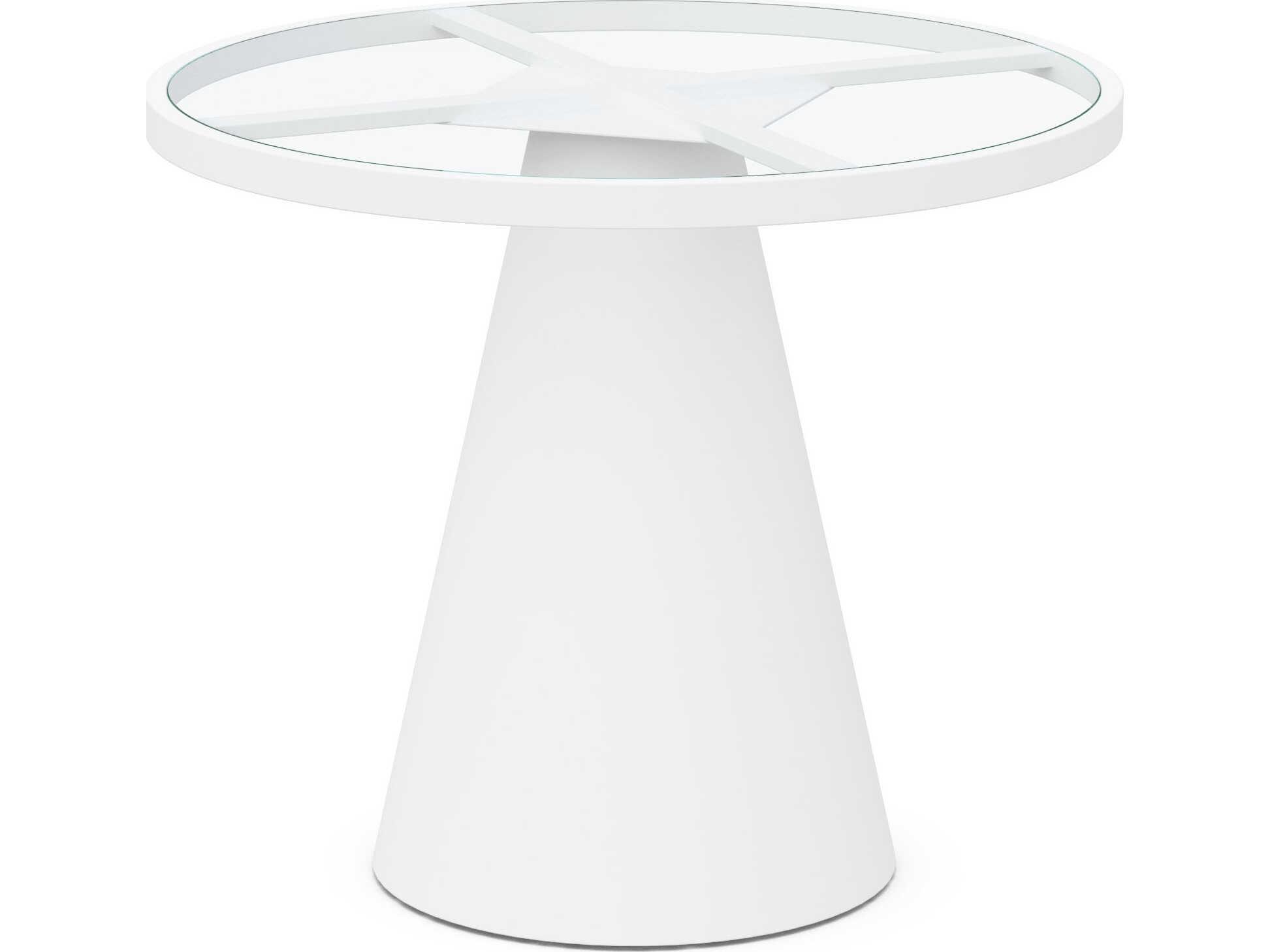Azzurro Living Leon Matte White Aluminum Round Dining Table