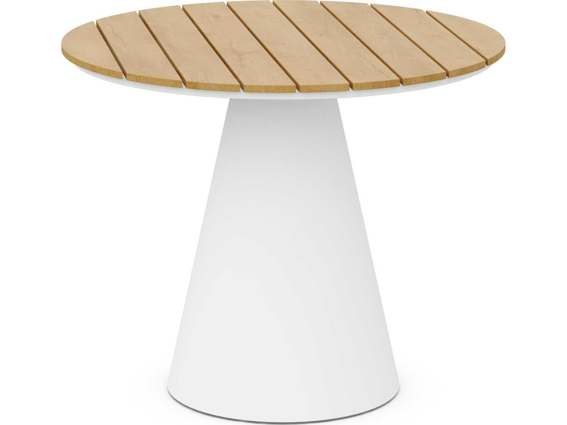Azzurro Living Leon Matte White Aluminum Round Dining Table