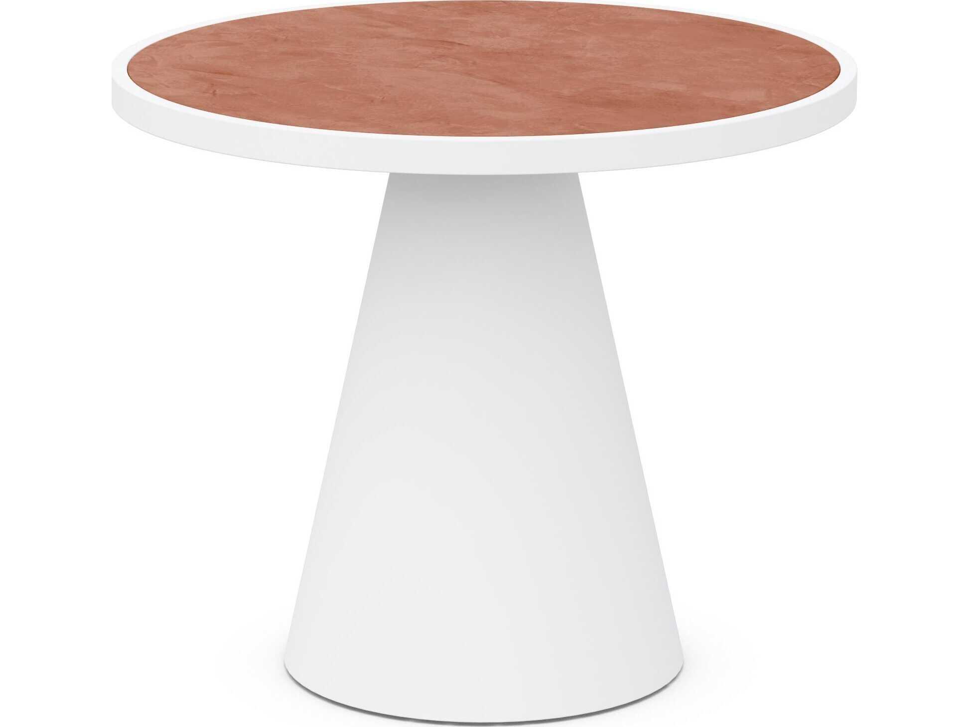 Azzurro Living Leon Matte White Aluminum Round Dining Table