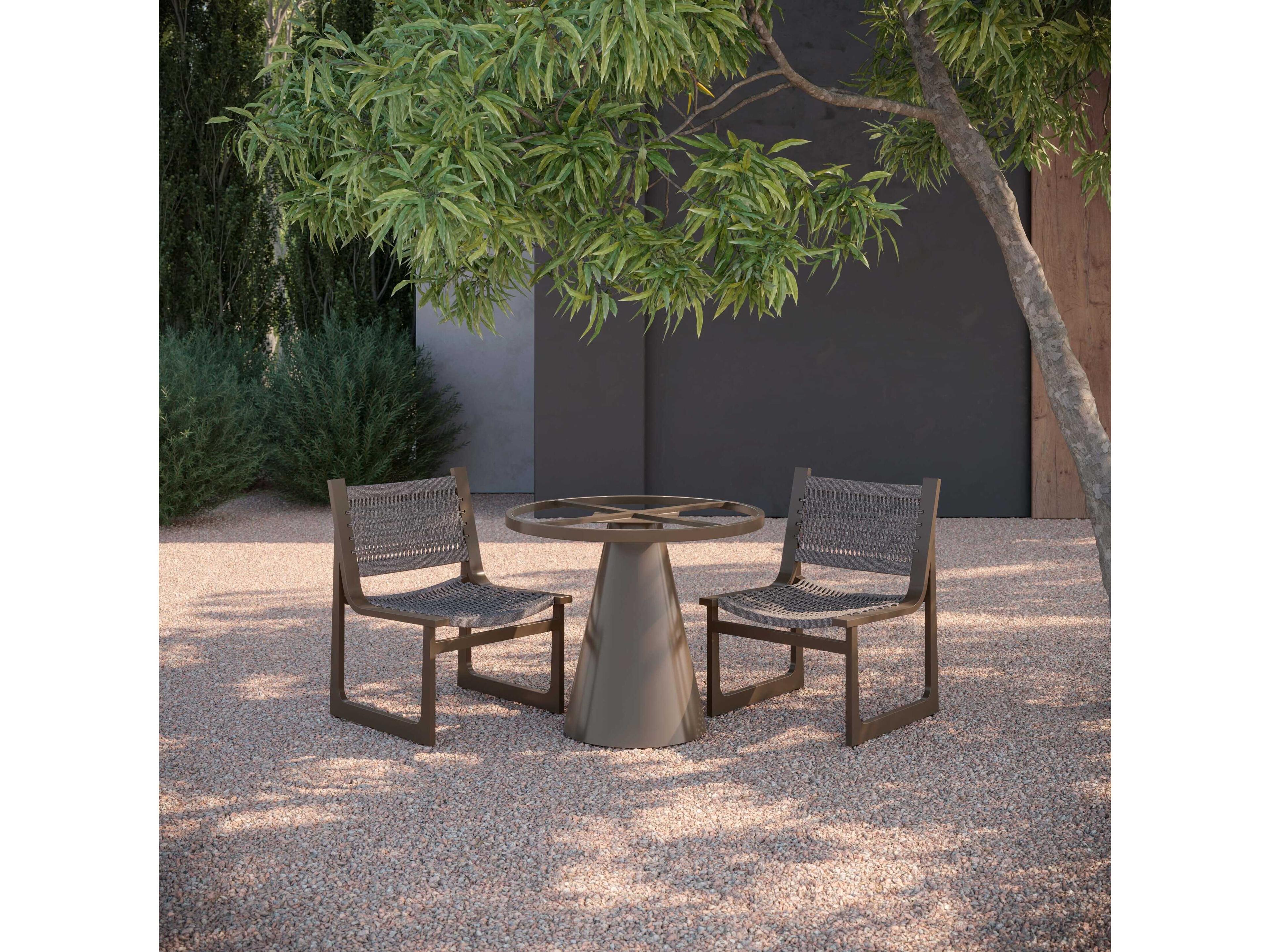 Azzurro Living Leon Matte Bronze Aluminum Round Dining Table