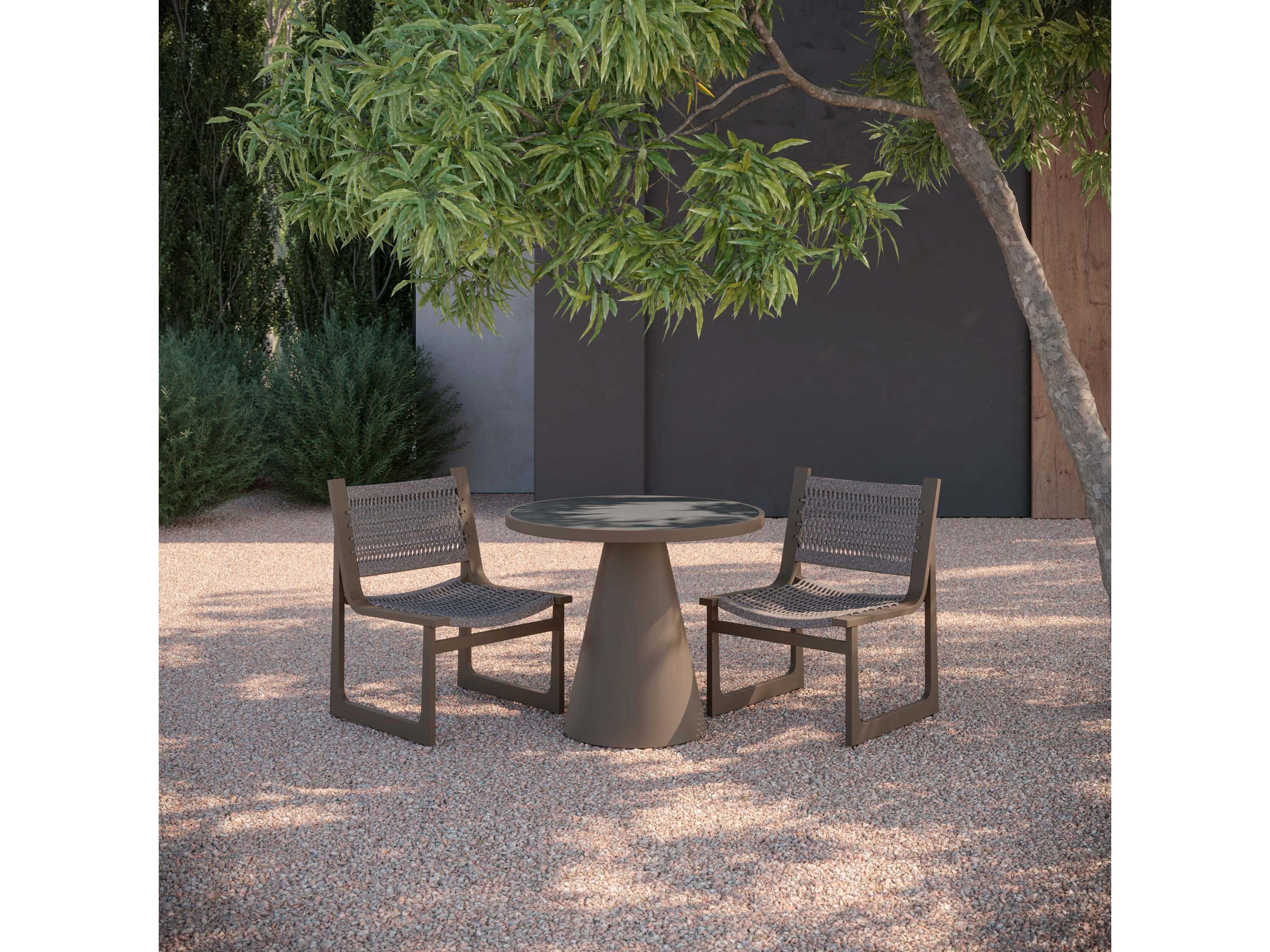 Azzurro Living Leon Matte Bronze Aluminum Round Dining Table