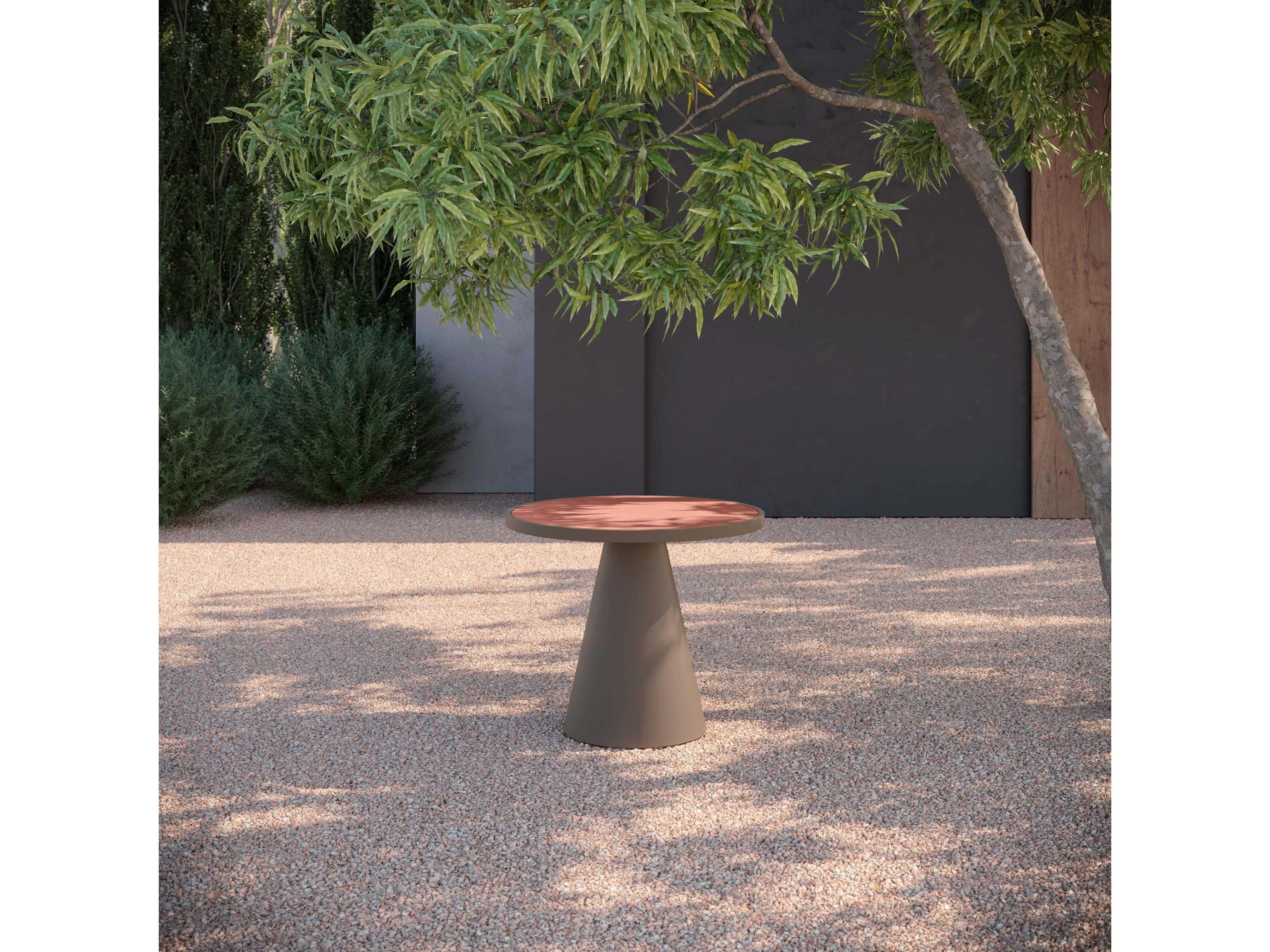 Azzurro Living Leon Matte Bronze Aluminum Round Dining Table