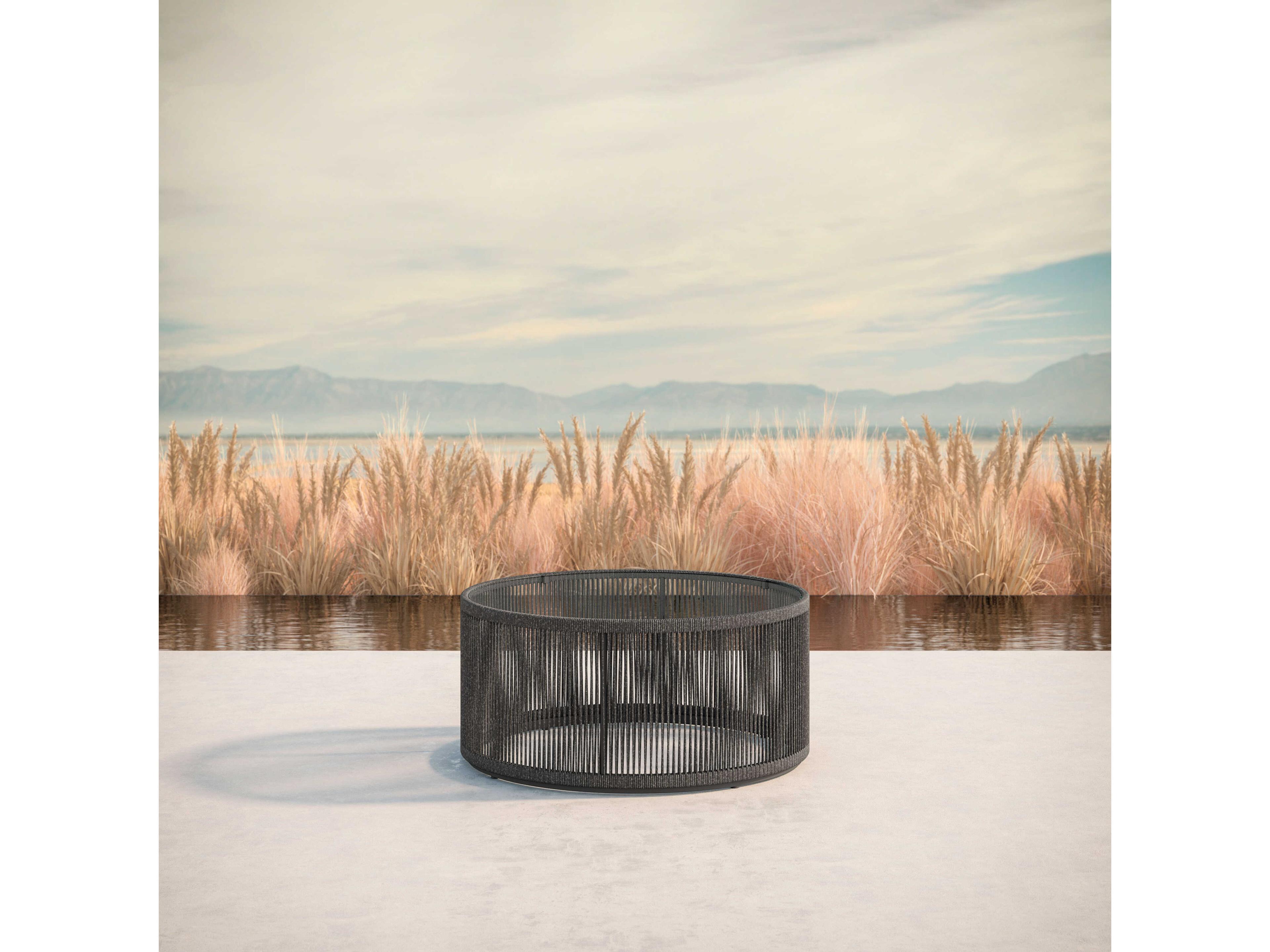 Azzurro Living Malta Pebble All-weather Textelene Rope Round Coffee Table