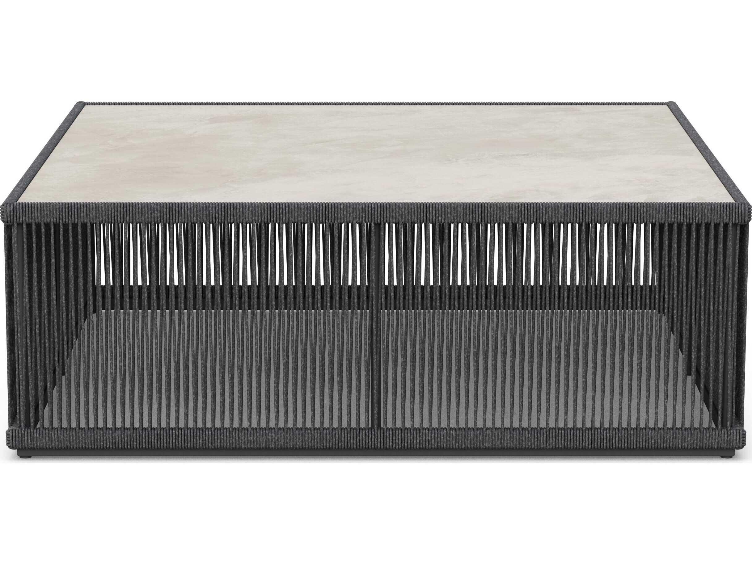Azzurro Living Malta Pebble All-weather Textelene Rope Square Coffee Table