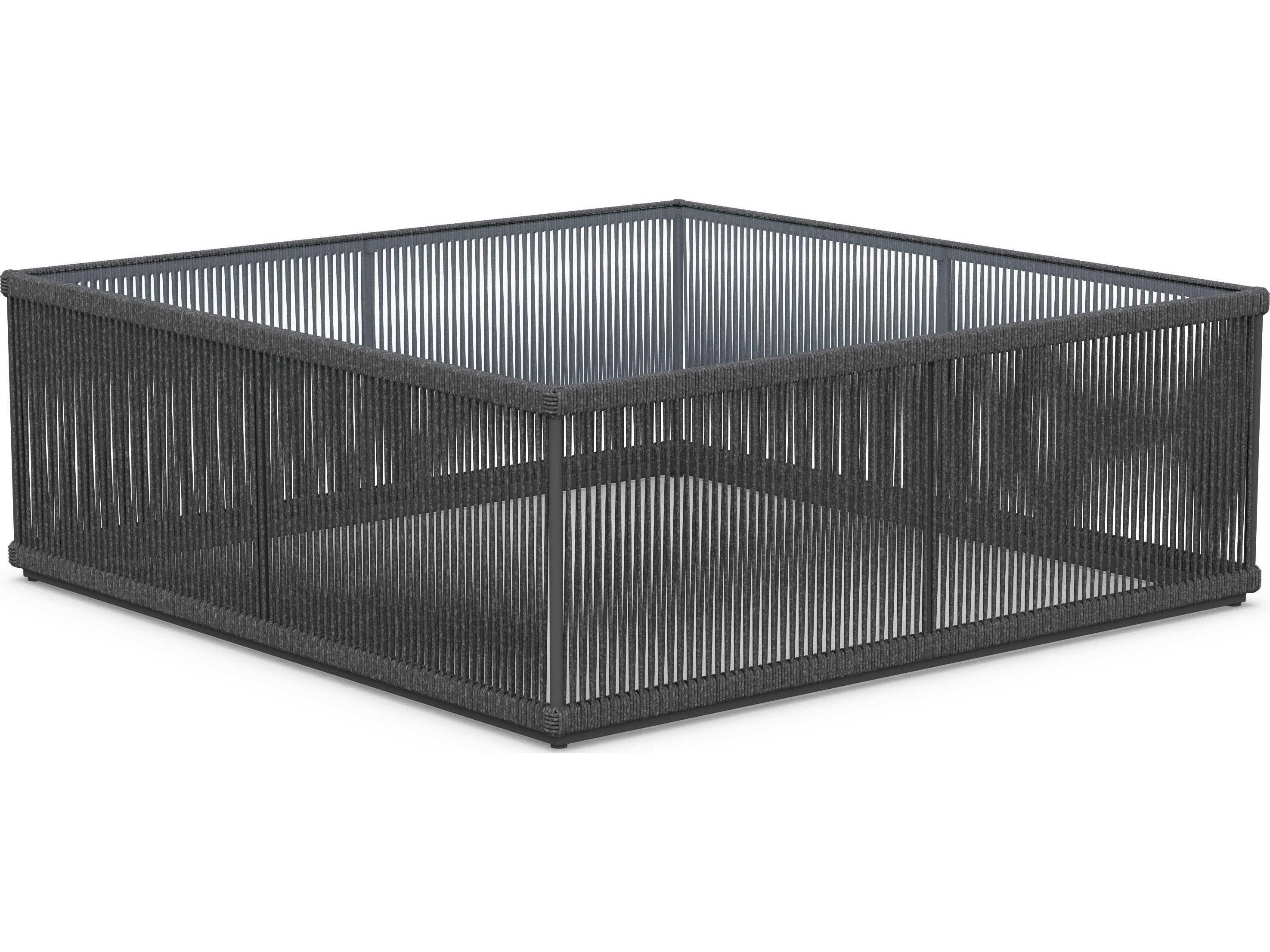 Azzurro Living Malta Pebble All-weather Textelene Rope Square Coffee Table