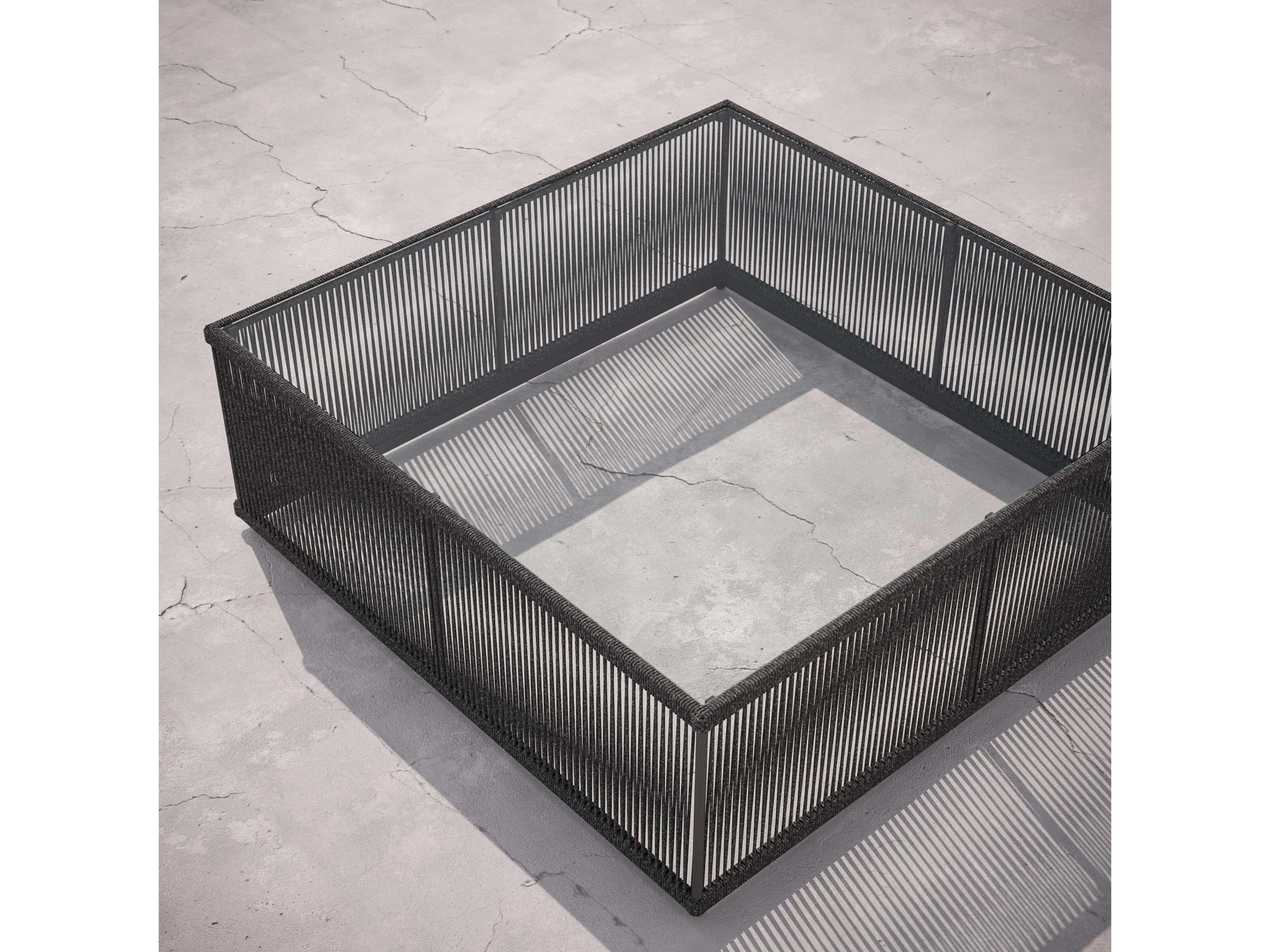 Azzurro Living Malta Pebble All-weather Textelene Rope Square Coffee Table