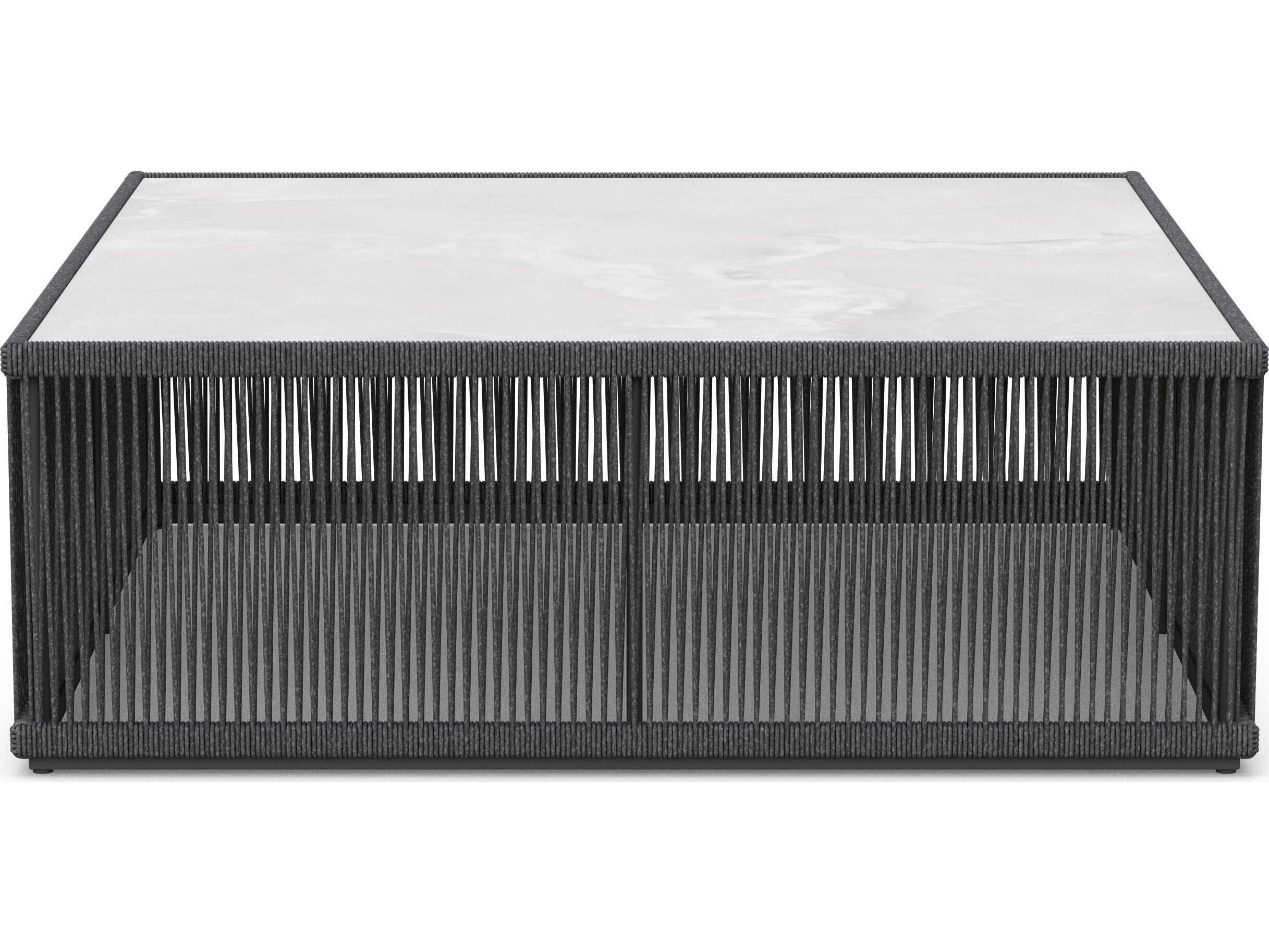 Azzurro Living Malta Pebble All-weather Textelene Rope Square Coffee Table