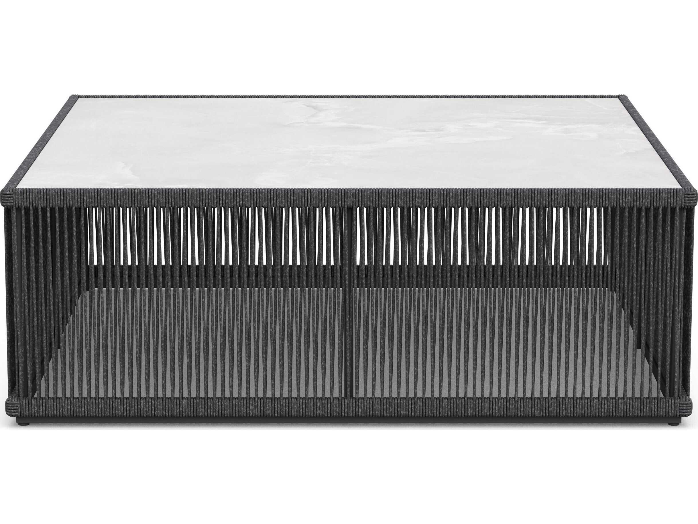 Azzurro Living Malta Pebble All-weather Textelene Rope Square Coffee Table