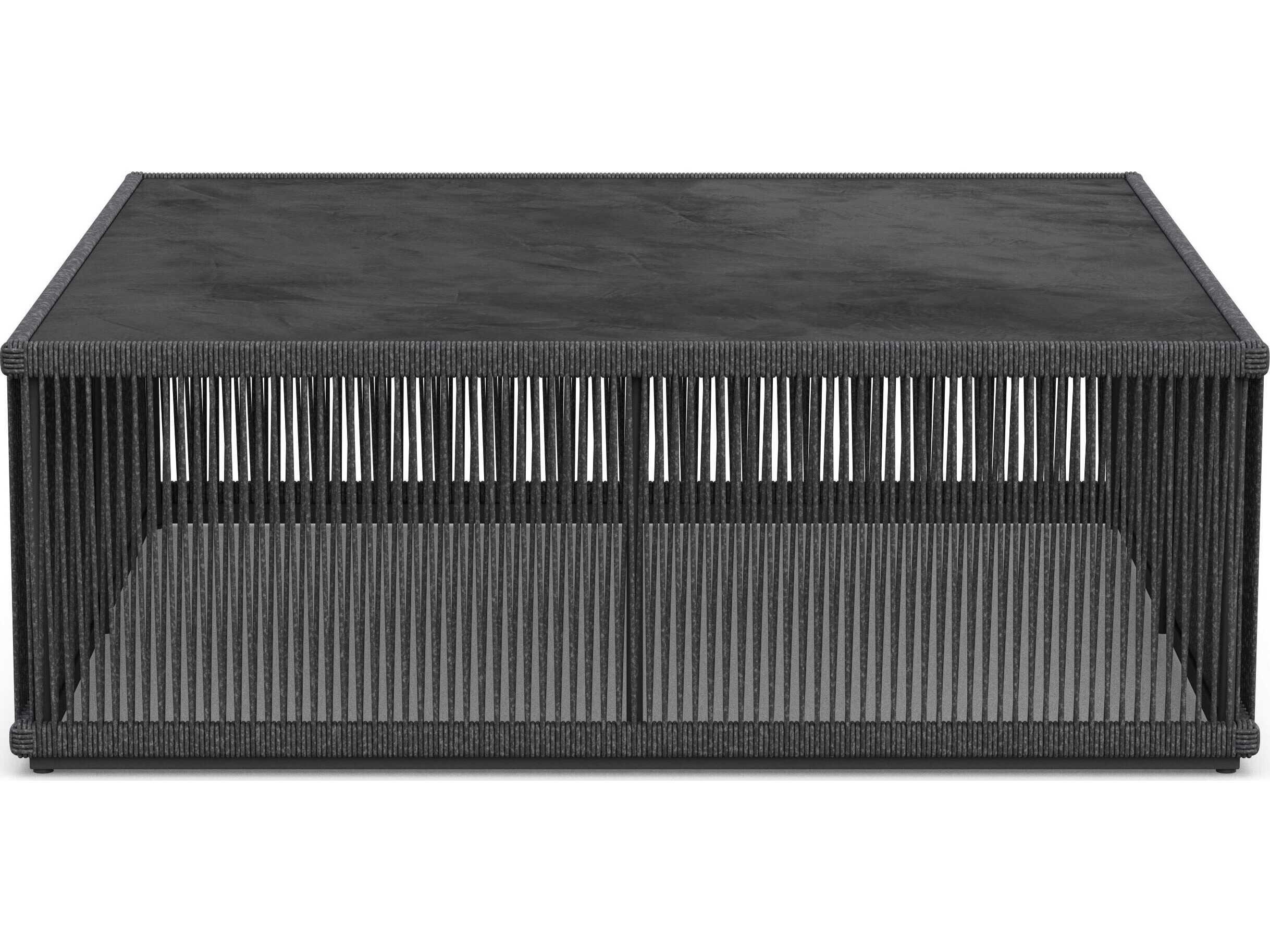 Azzurro Living Malta Pebble All-weather Textelene Rope Square Coffee Table