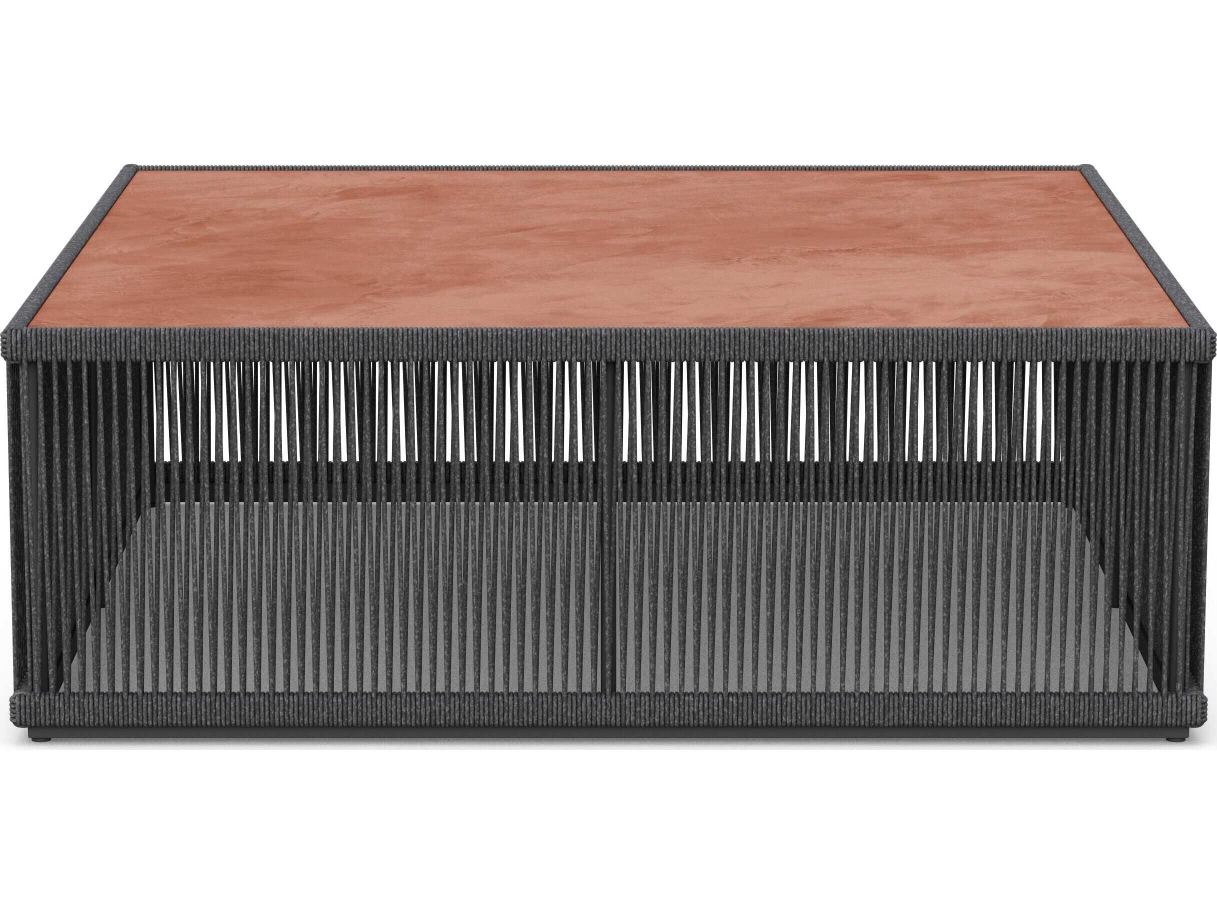 Azzurro Living Malta Pebble All-weather Textelene Rope Square Coffee Table