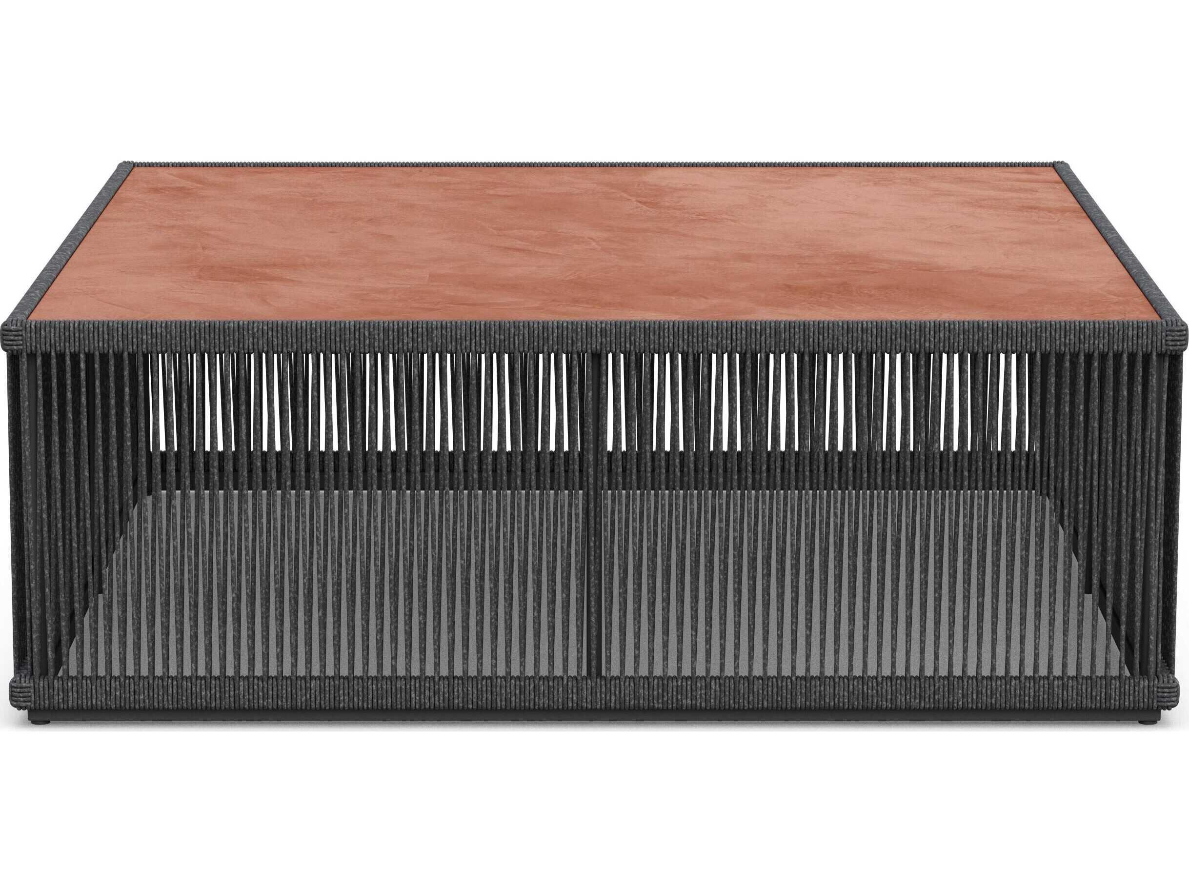 Azzurro Living Malta Pebble All-weather Textelene Rope Square Coffee Table