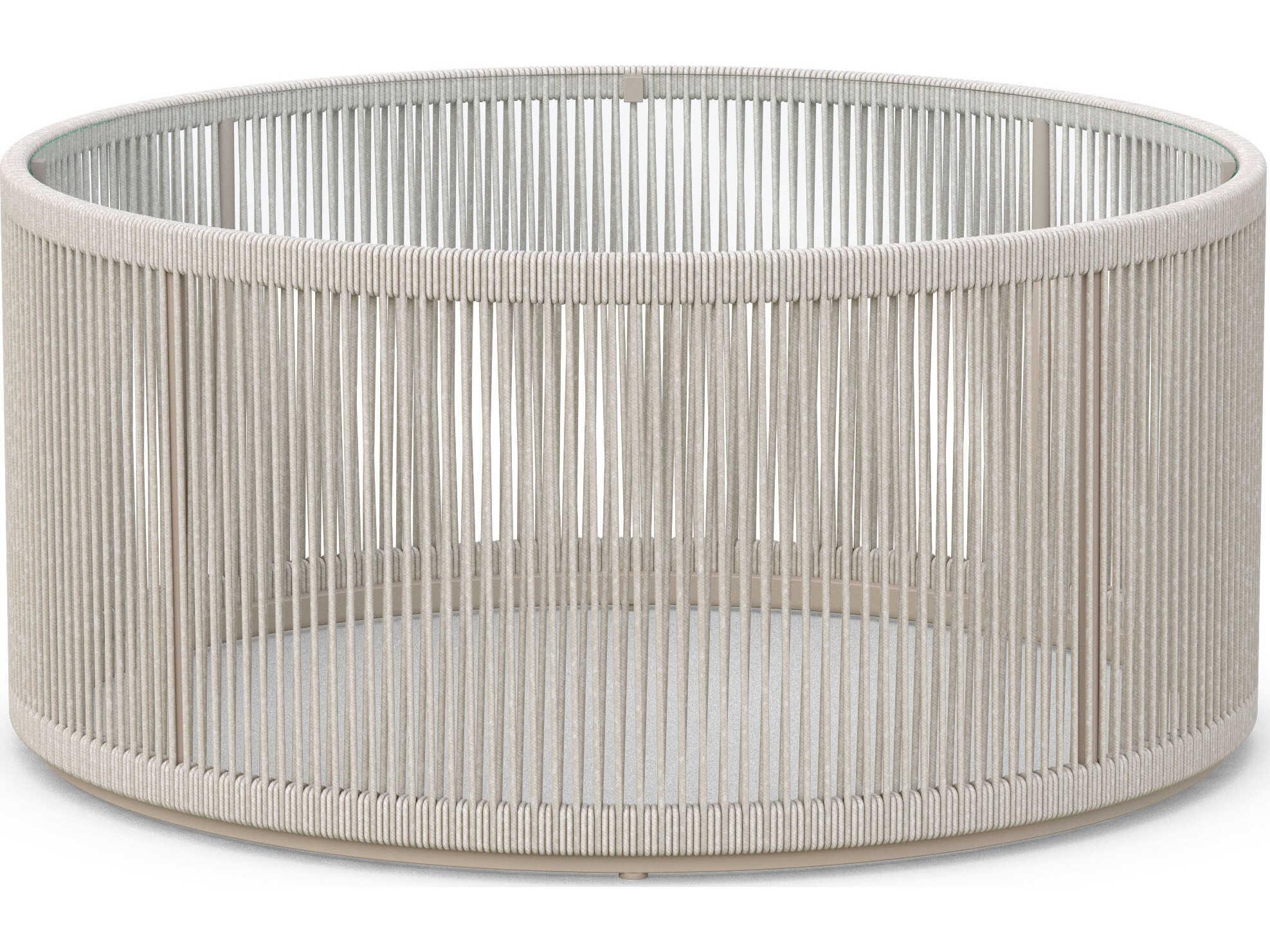 Azzurro Living Malta Birch All-weathertextelene Rope Round Coffee Table