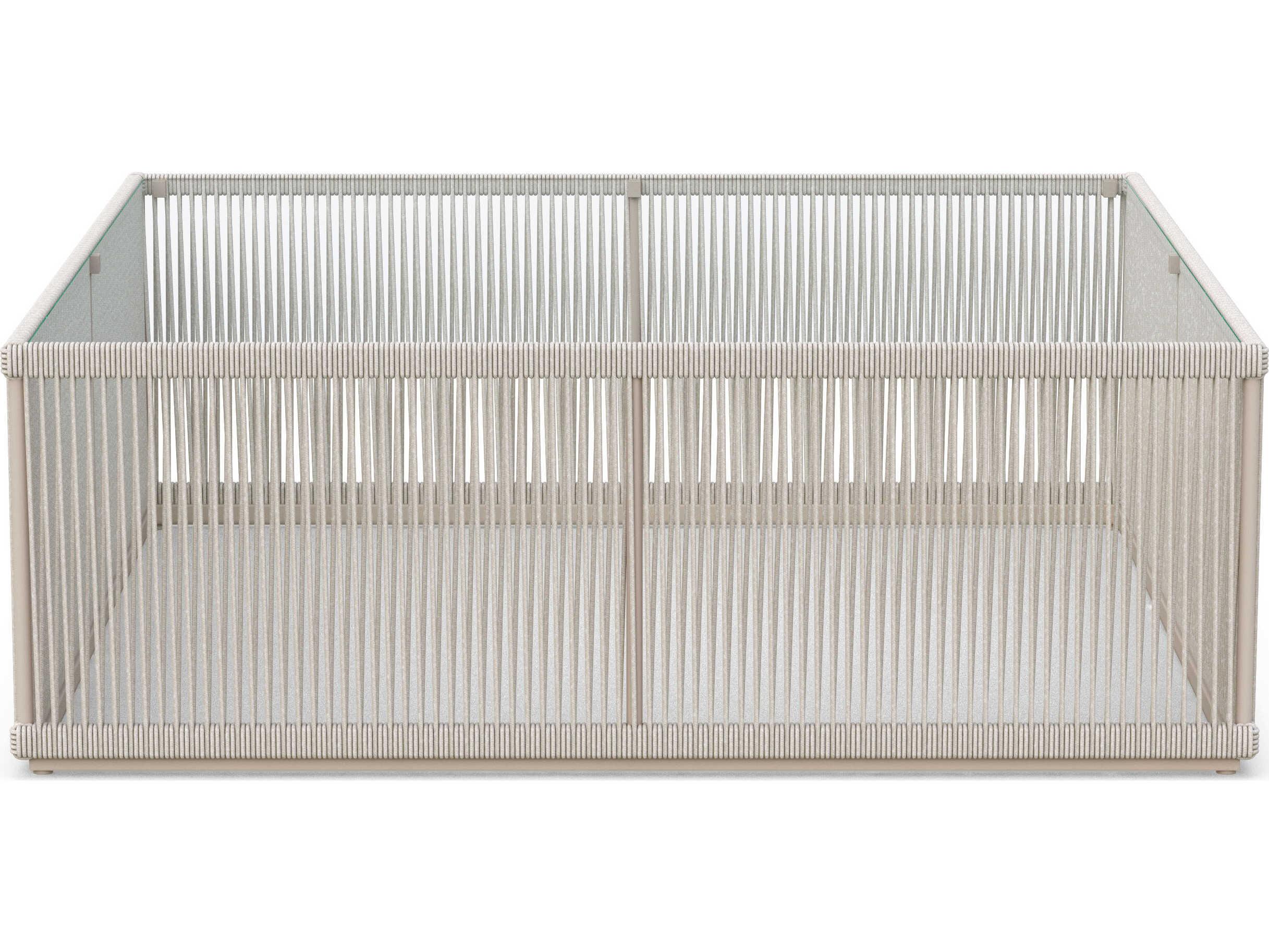 Azzurro Living Malta Birch All-weathertextelene Rope Square Coffee Table