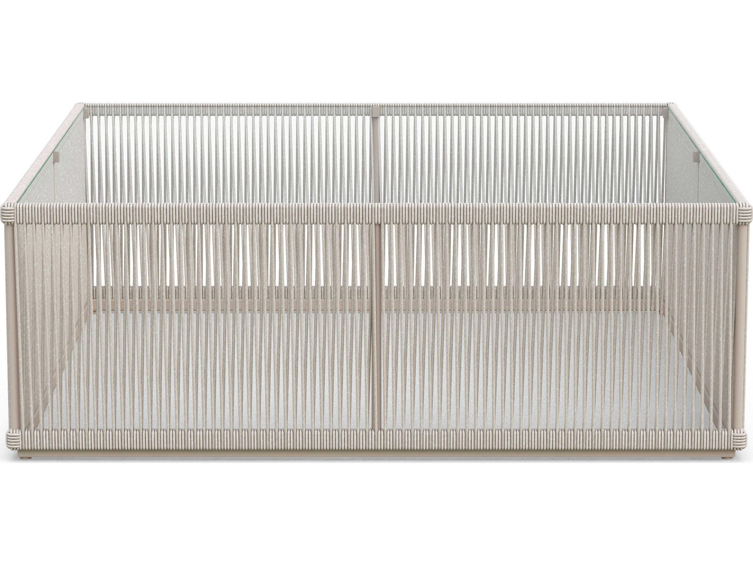 Azzurro Living Malta Birch All-weathertextelene Rope Square Coffee Table