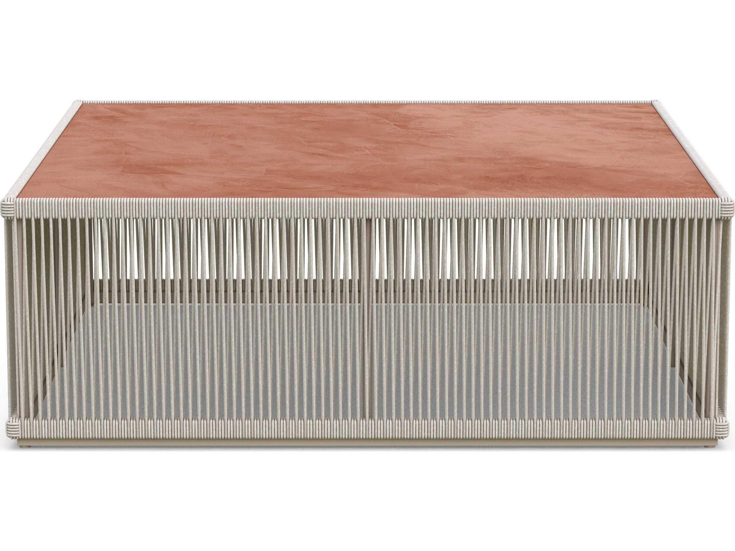 Azzurro Living Malta Birch All-weathertextelene Rope Square Coffee Table