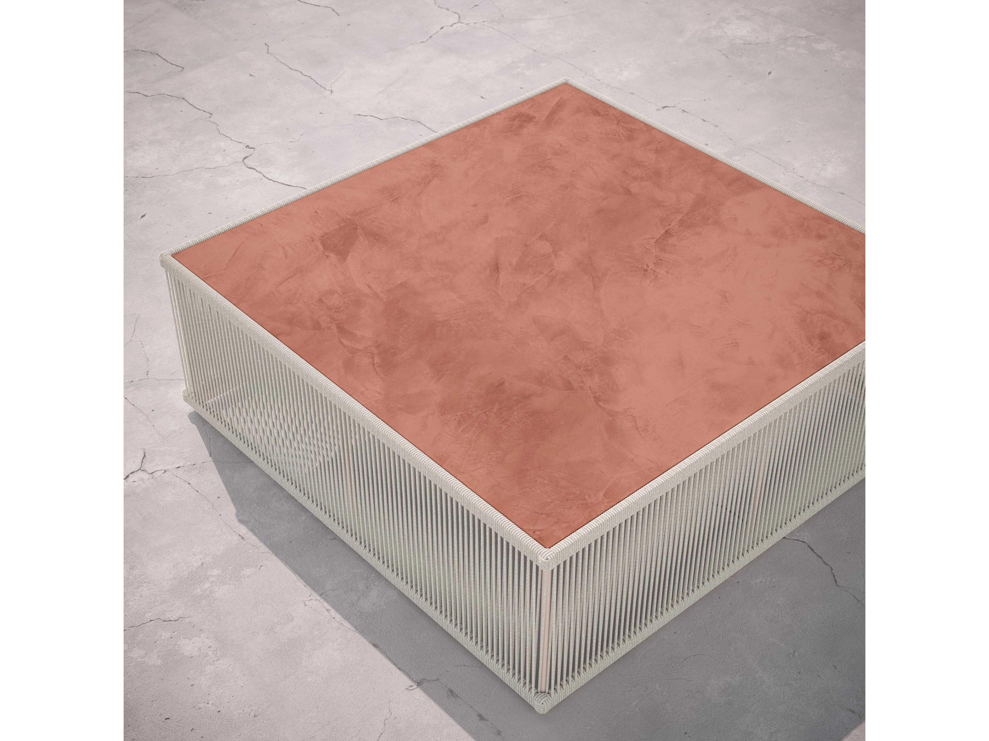 Azzurro Living Malta Birch All-weathertextelene Rope Square Coffee Table