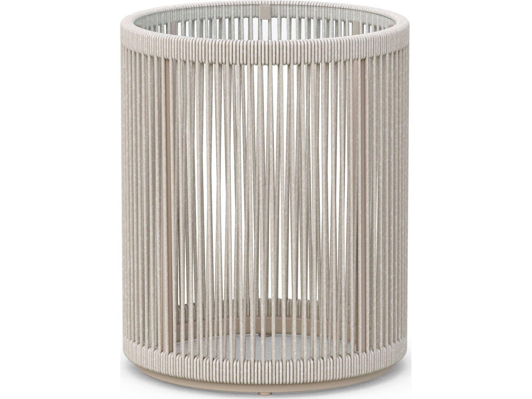 Azzurro Living Malta Birch All-weathertextelene Rope Round End Table