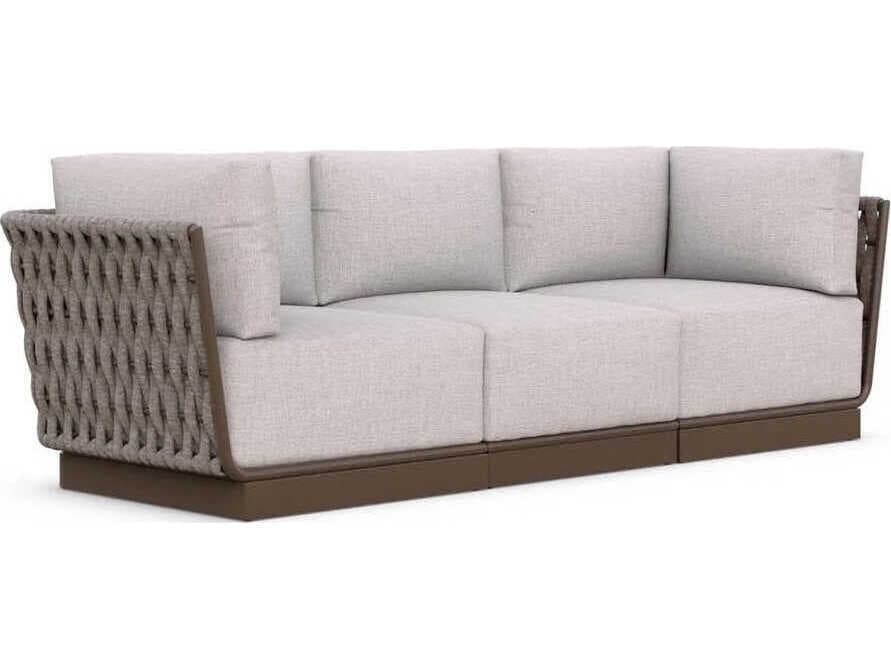 Azzurro Living Maui Matte Bronze Aluminum Rope Cushion Sofa 7 Piece Sectional