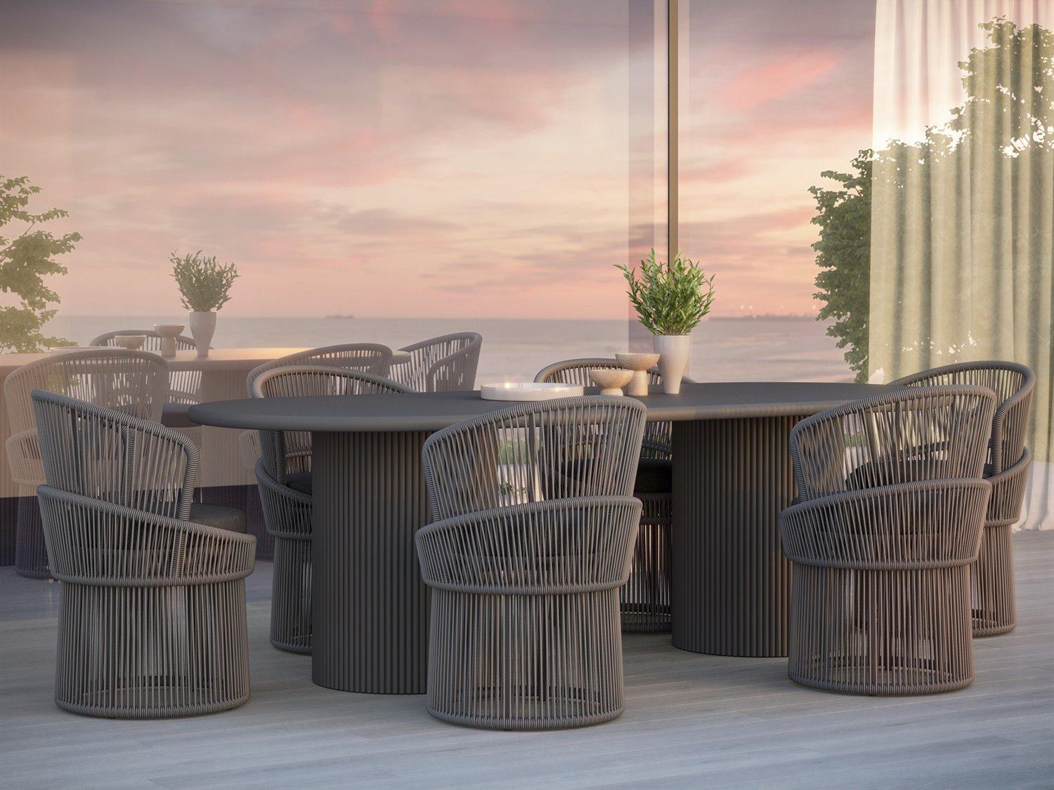 Azzurro Living Palma Mocha All-Weather Rope Patio Dining Set