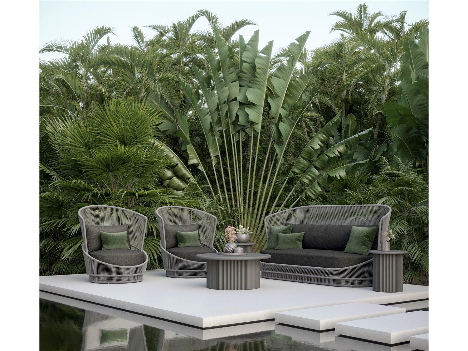 Azzurro Living Palma Mocha All-Weather Rope Outdoor Lounge Set