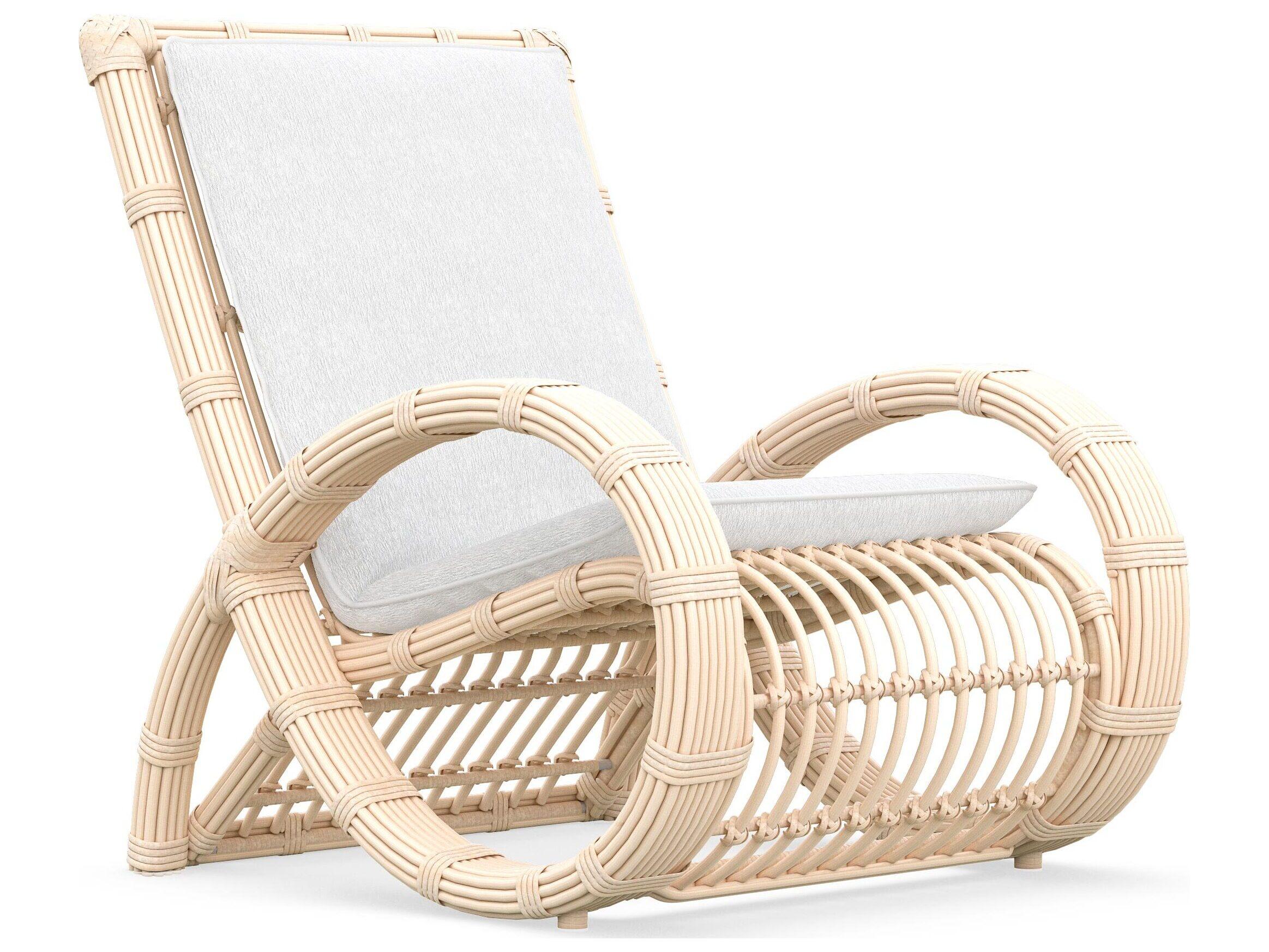 Azzurro Living Paloma Almond All-Weather Wicker Outdoor Lounge Chair with Cloud Cushion