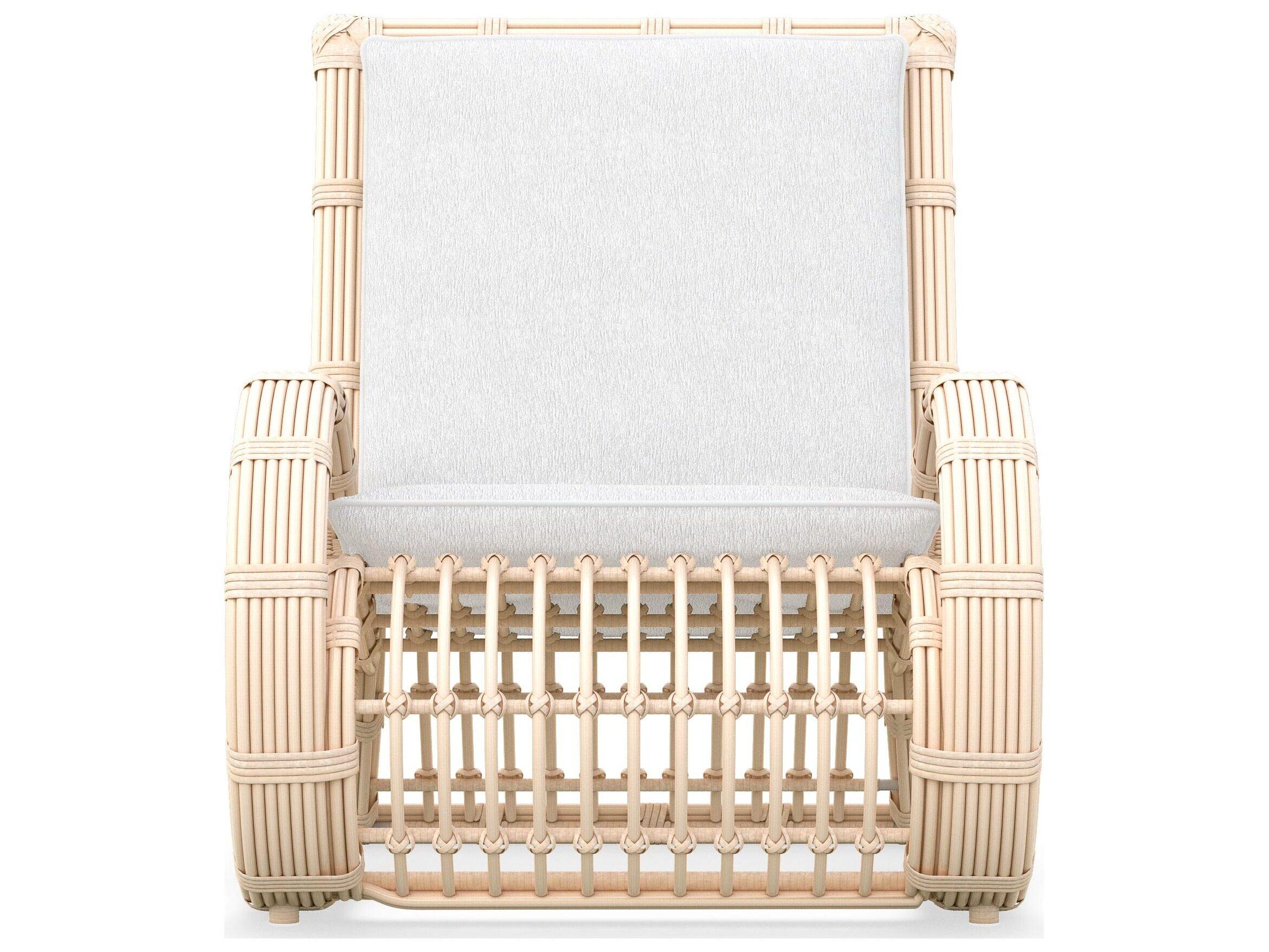Azzurro Living Paloma Almond All-Weather Wicker Outdoor Lounge Chair with Cloud Cushion